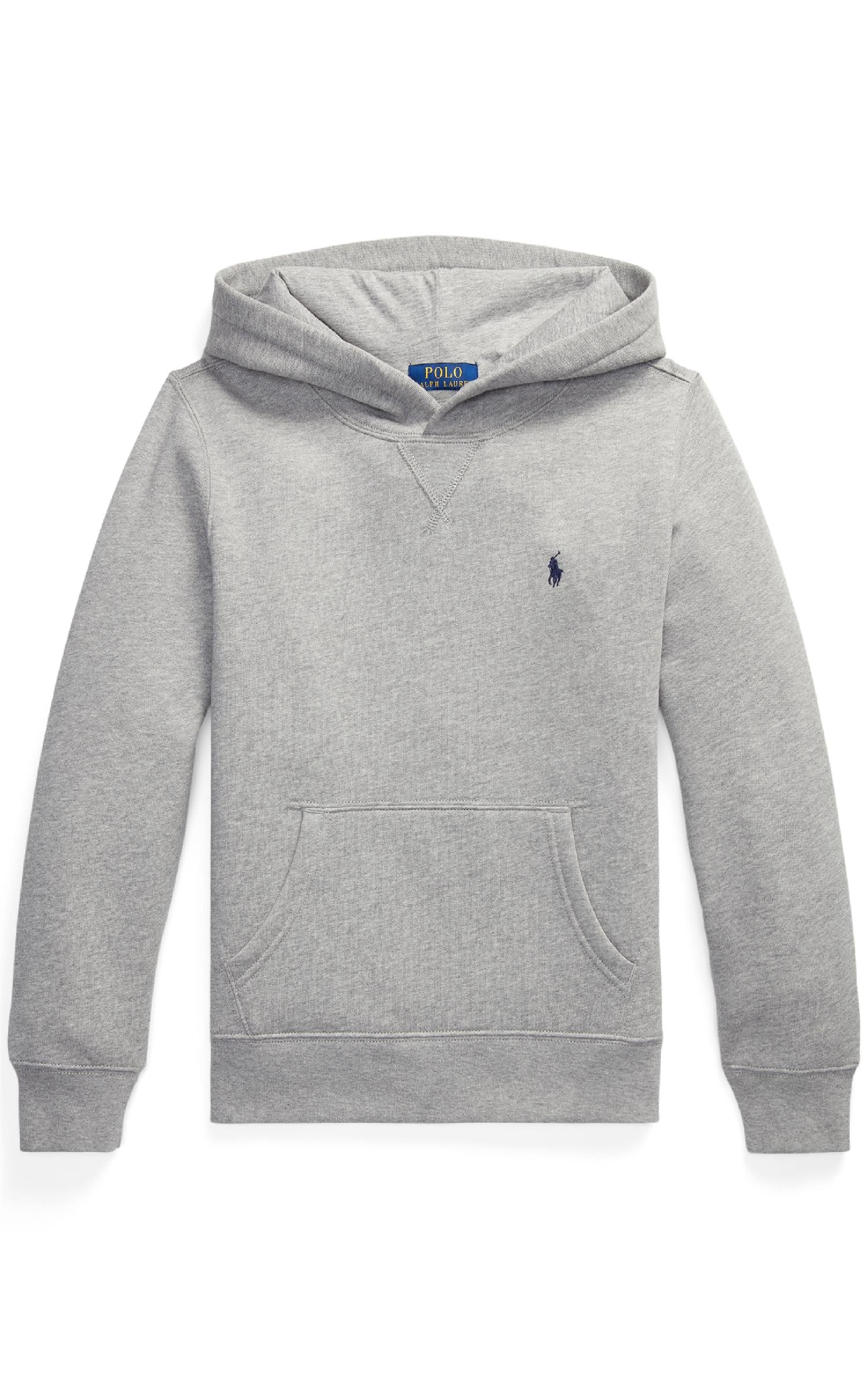 RALPH LAUREN 8-16År Hettegenser m/blå logo Grå