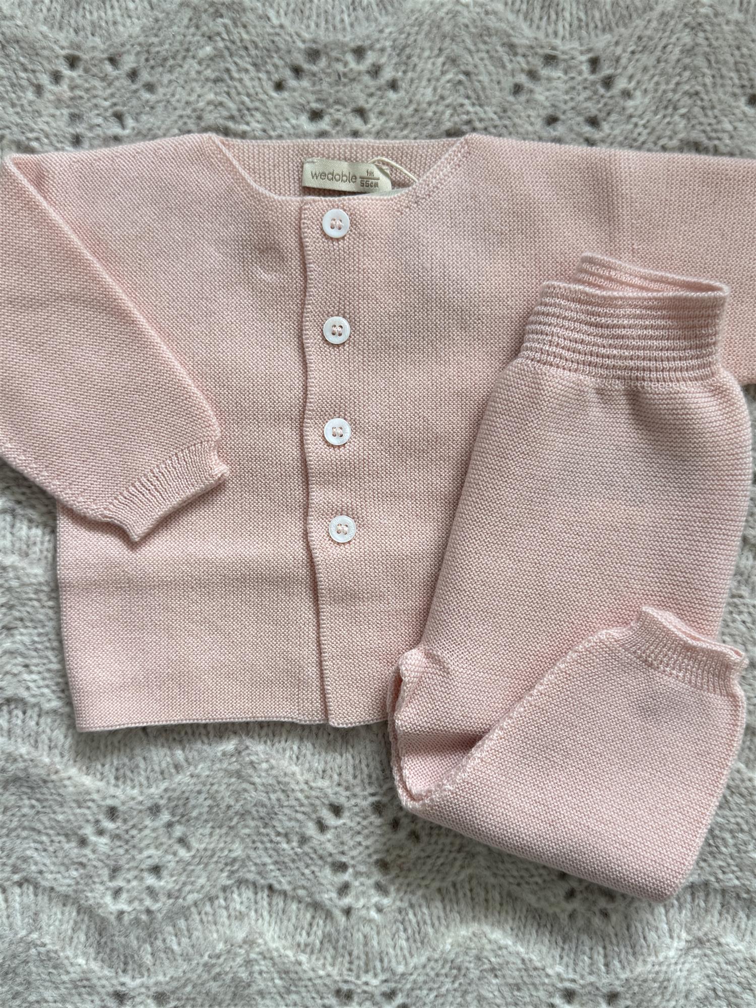 WEDOBLE Strikket Babyjakke,Ull Lys Rosa