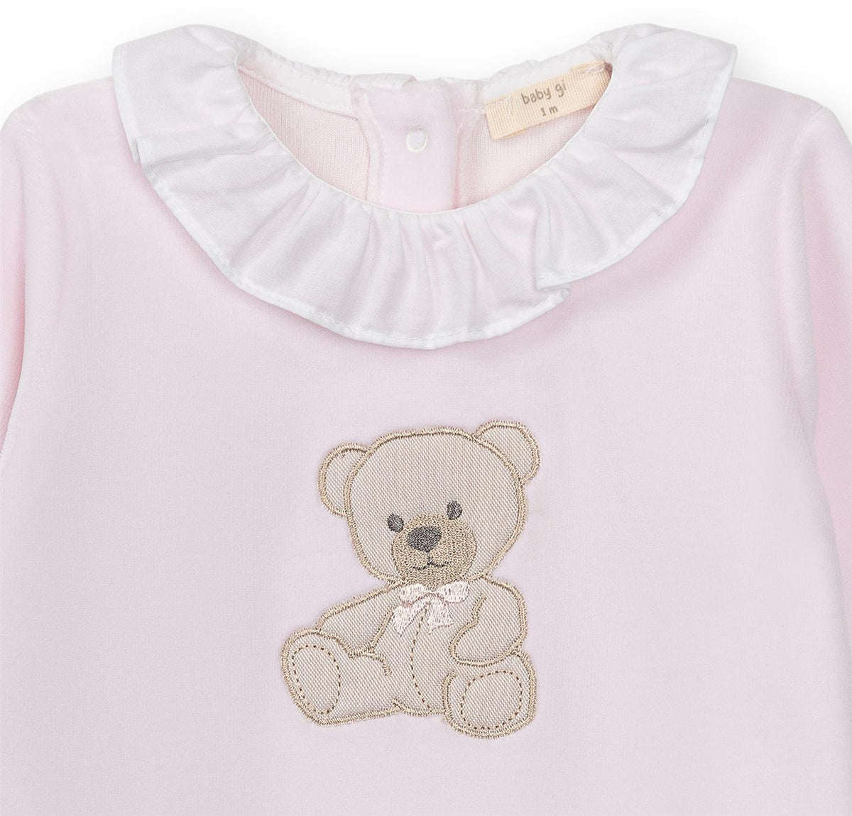 BABY GI Velourdress m/Fot,Sweet Teddy Rosa