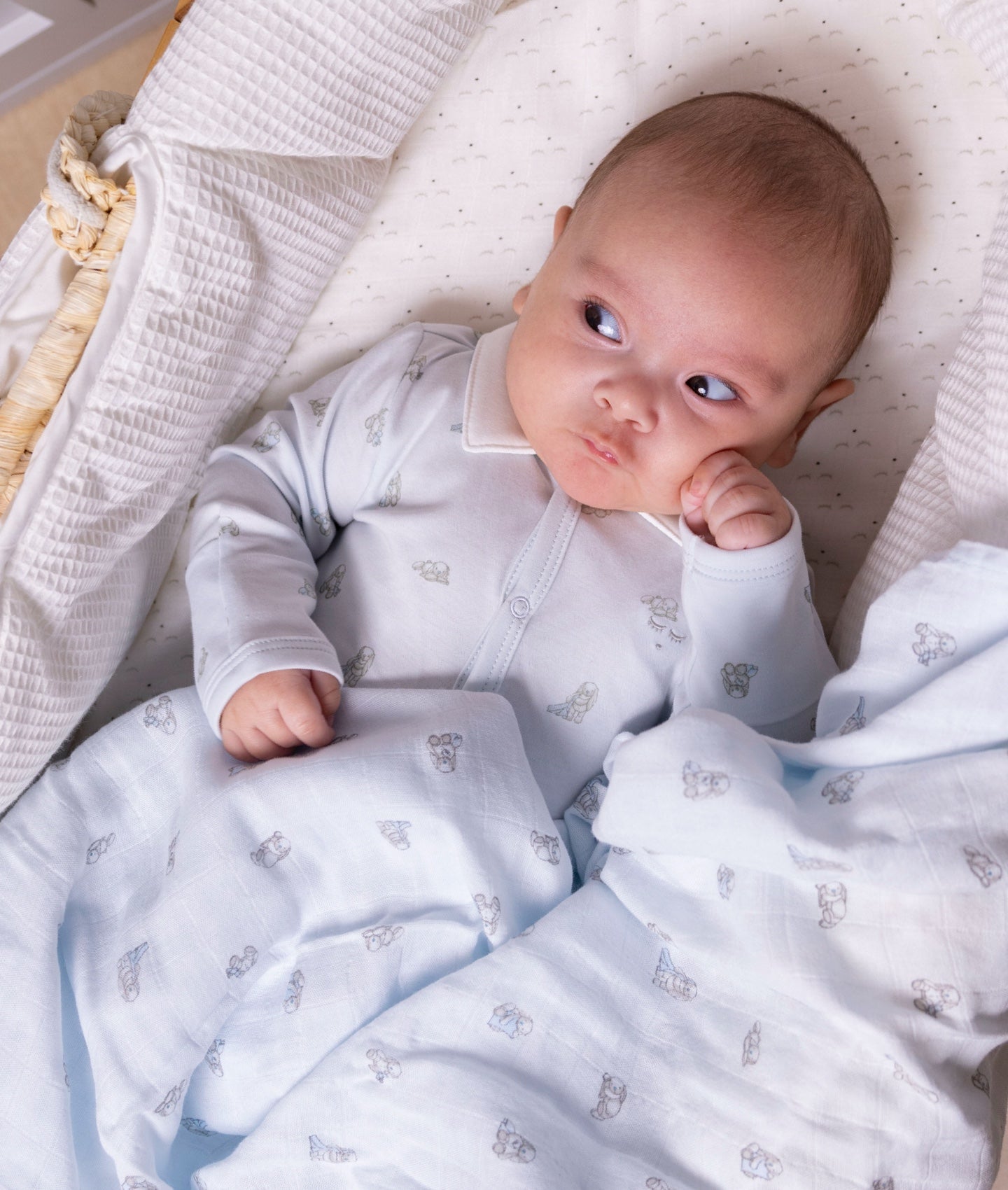 LIVLY Snuggle Bunny Marley Remi Footie Lys Blå - Farmor Ingvarda