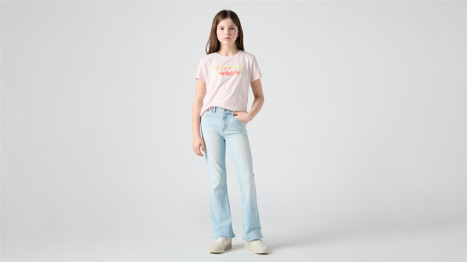 LEVIS 4-14ÅR 726 High Rise Flare Jeans Lys Dongeri