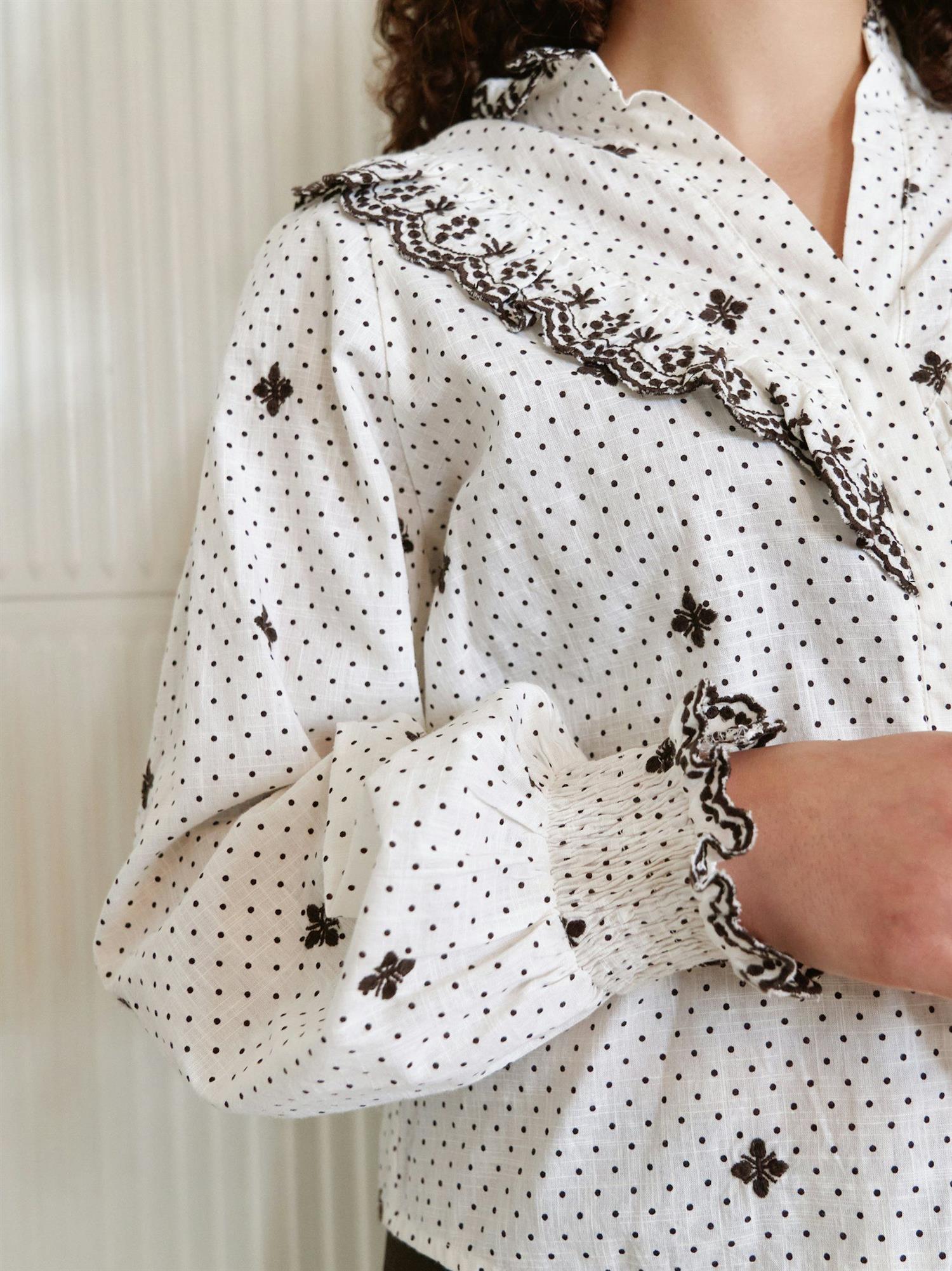 NEO NOIR Degas dot blouse - Farmor Ingvarda