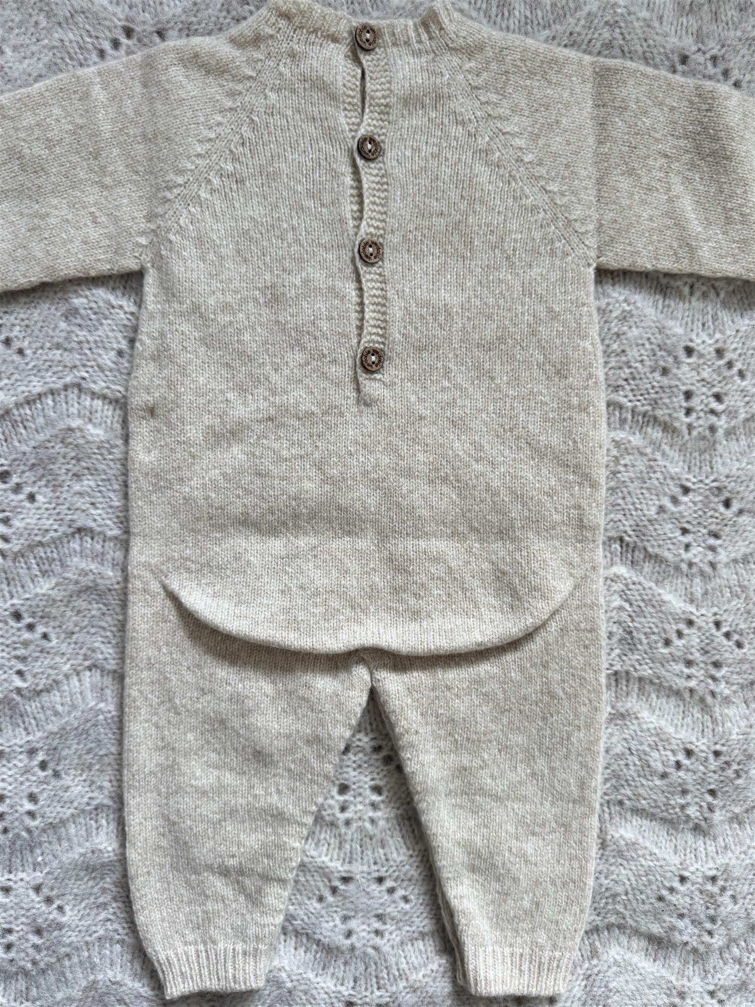WEDOBLE Strikket Babydress,Ull Beige Melert