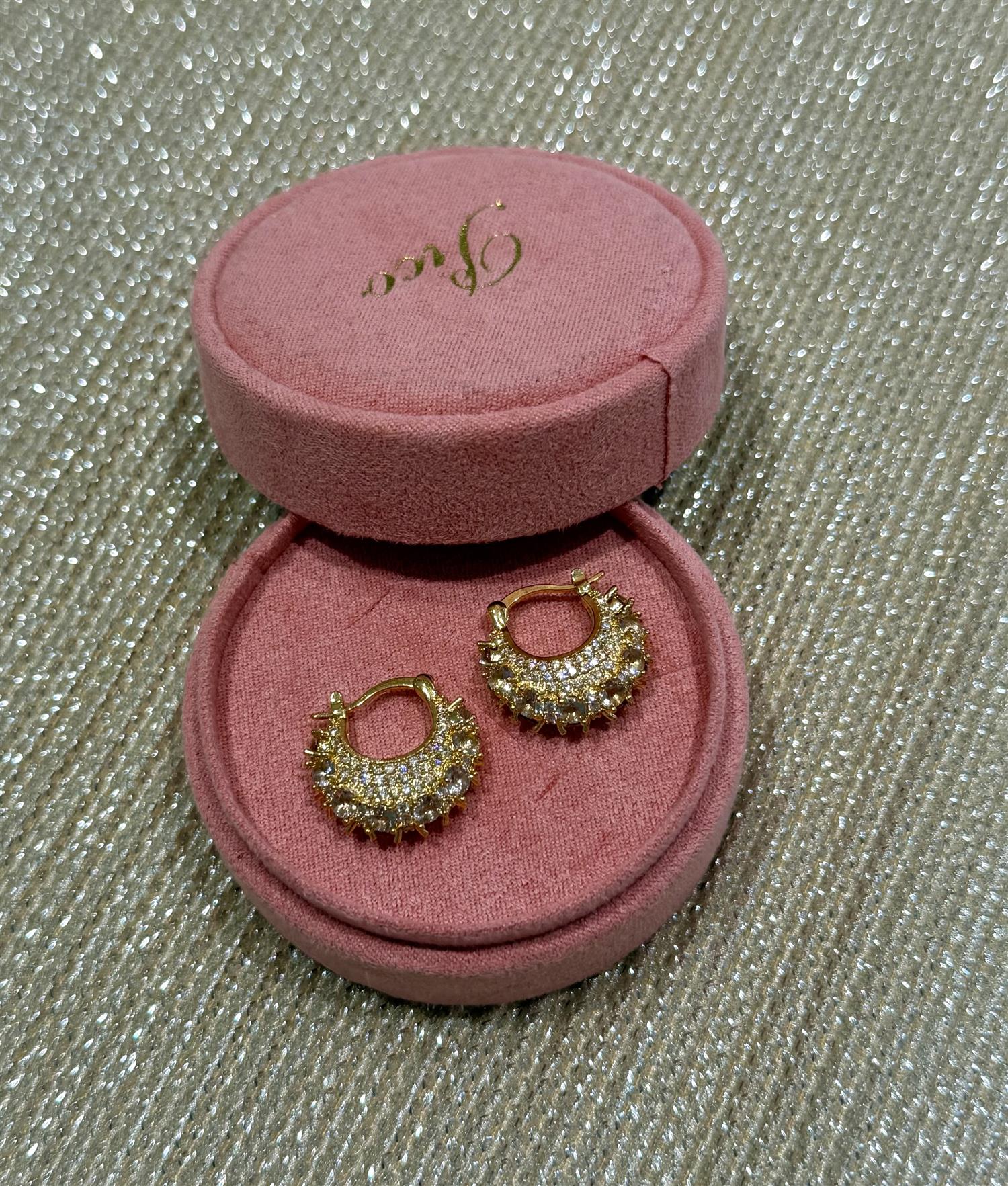 PICO Zahara Crystal Hoops Champagne
