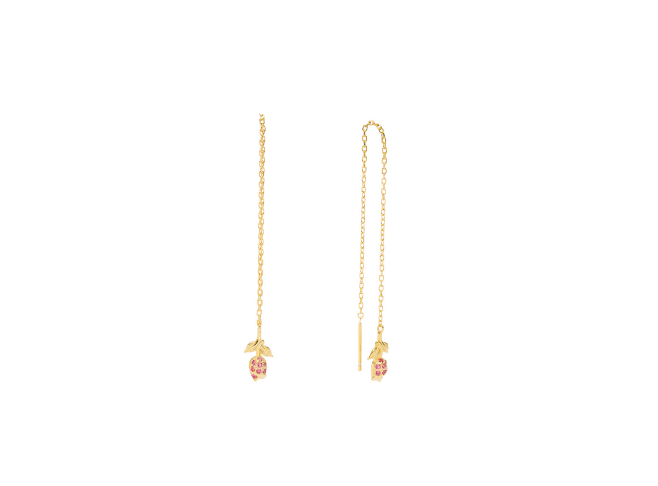 PICO Tulip Chain Earrings Rouge