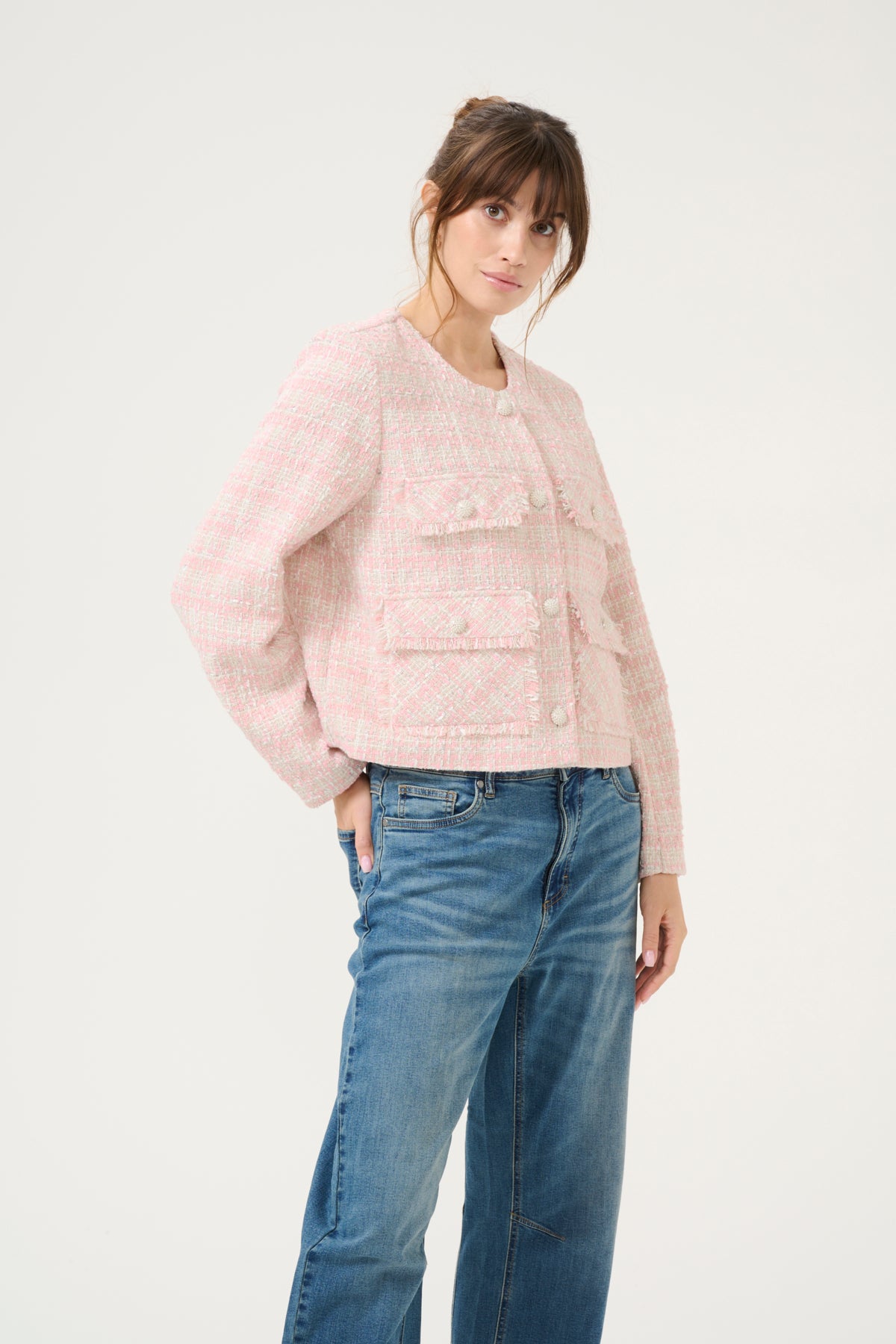 CULTURE Coca Jacket Hvit/Rosa