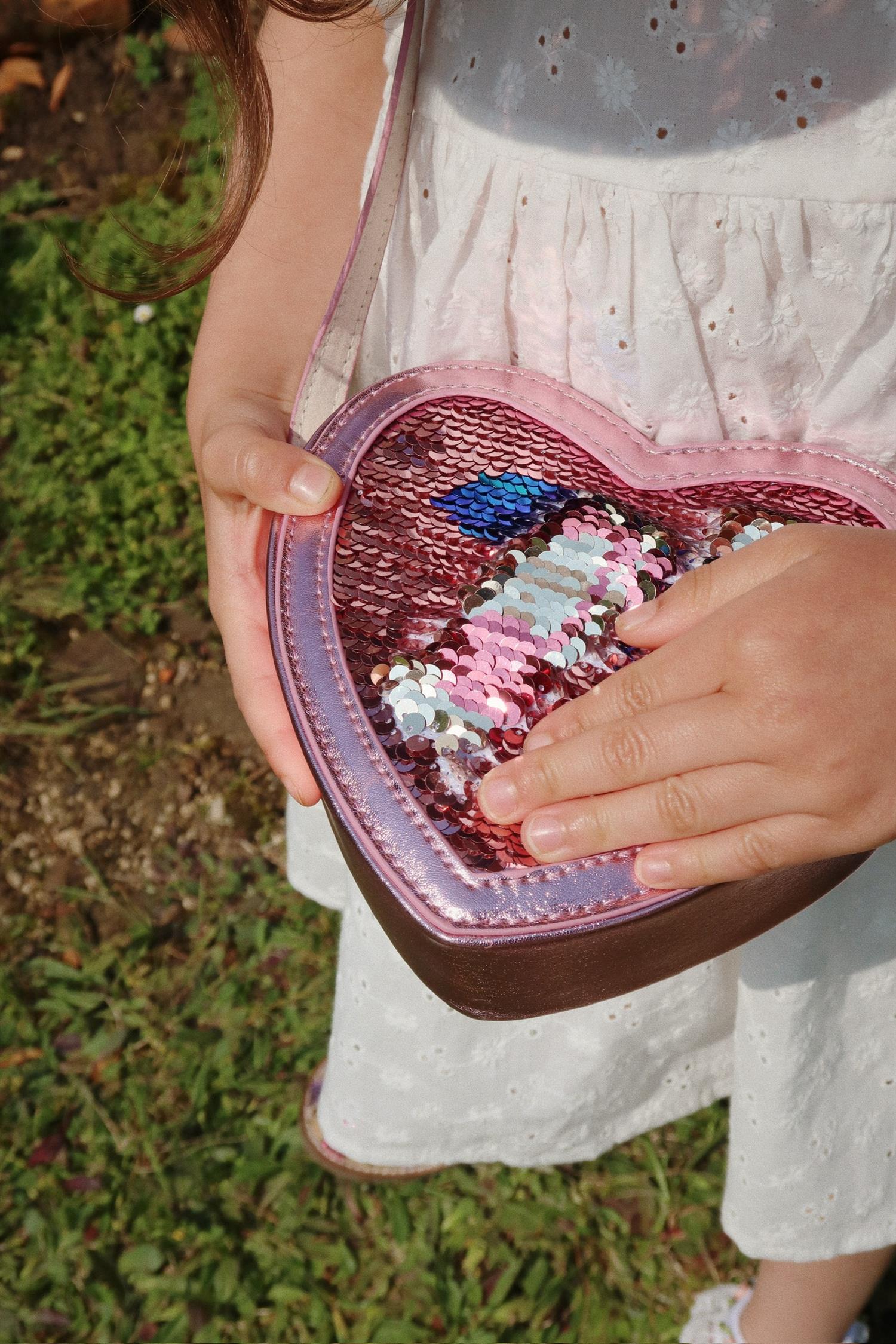 KONGES SLØJD Tut Heart Sequin Bag Rosa