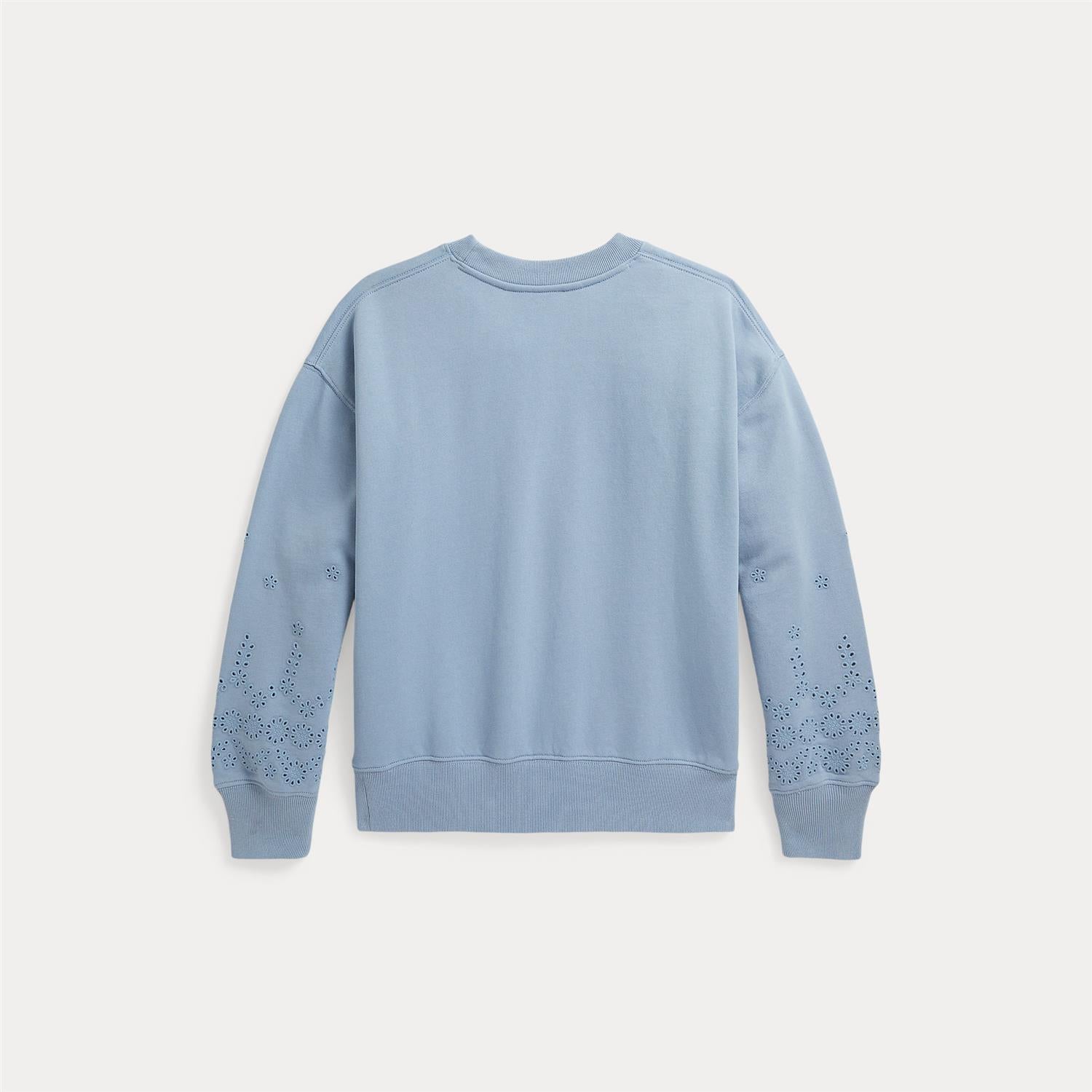 RALPH LAUREN 8-16År Crewneck, Jente Mellomblå