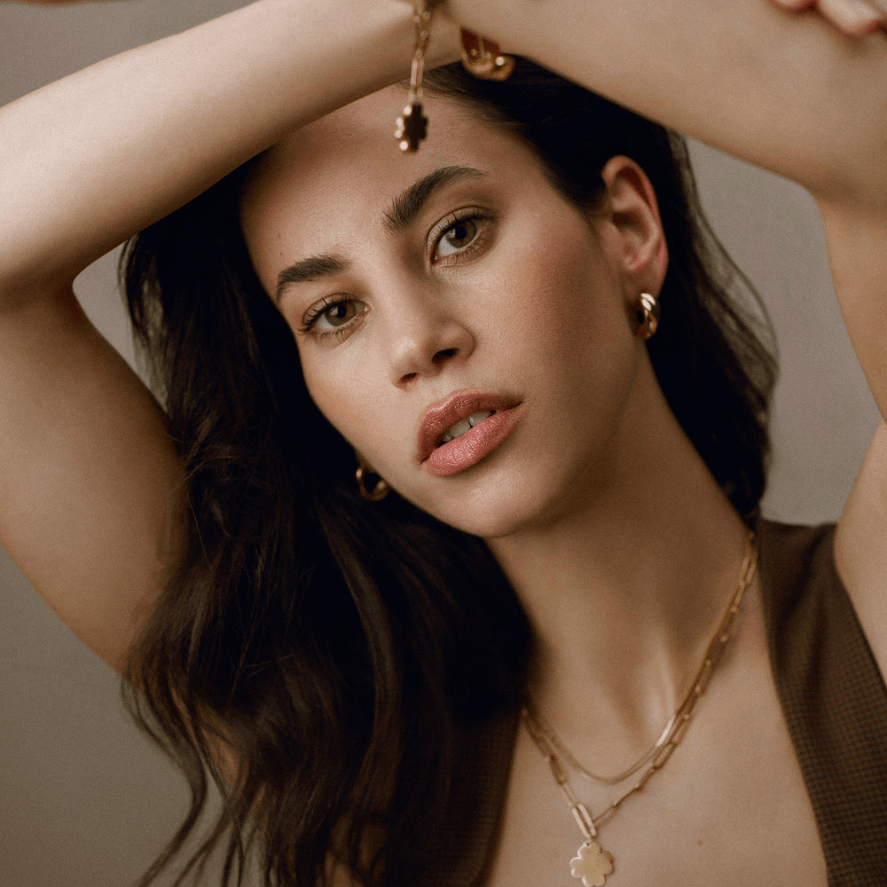 ORELIA Luxe Chubby Hoop Earrings Gold