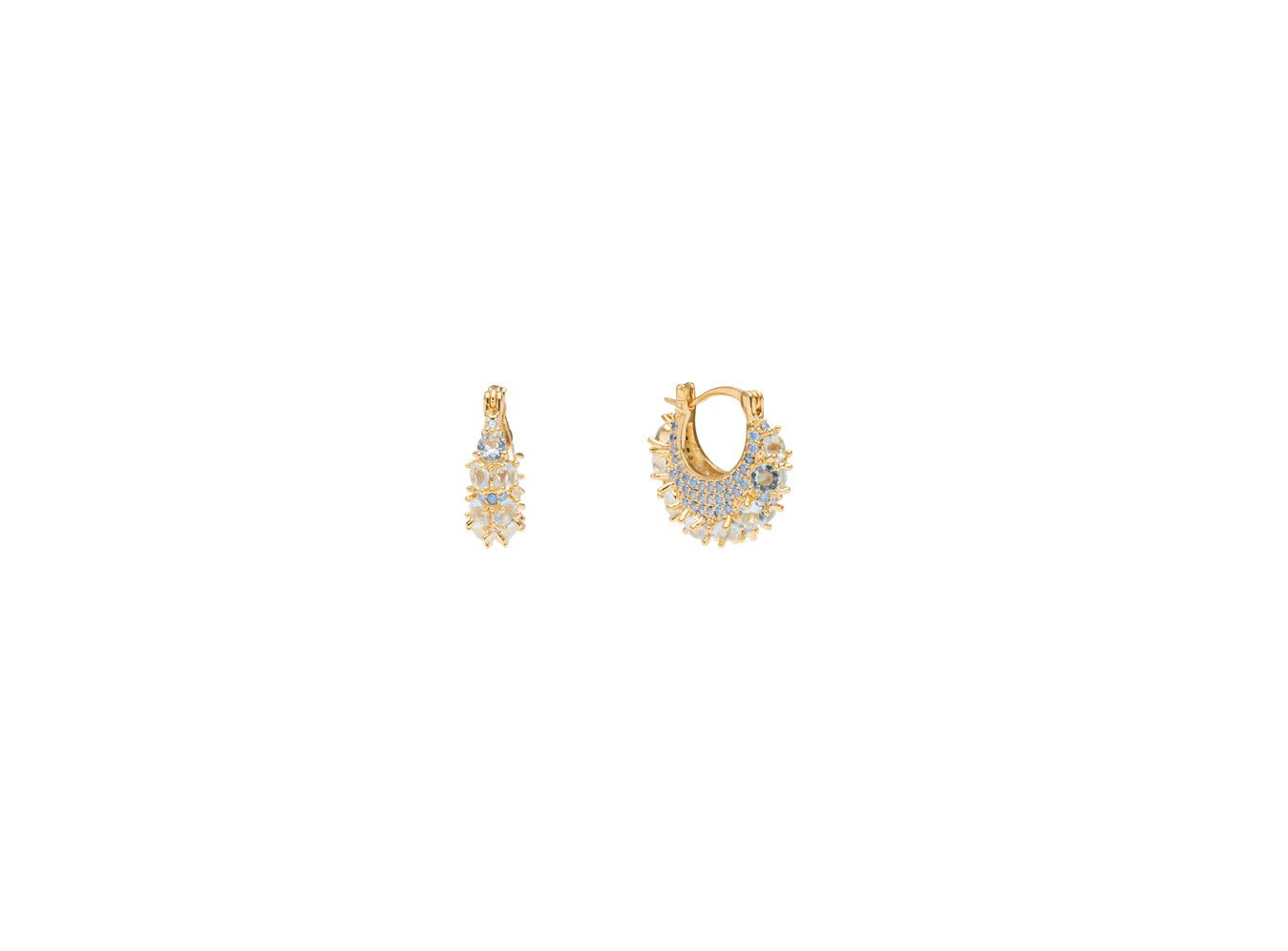 PICO Zahara Crystal Hoops Light Blue