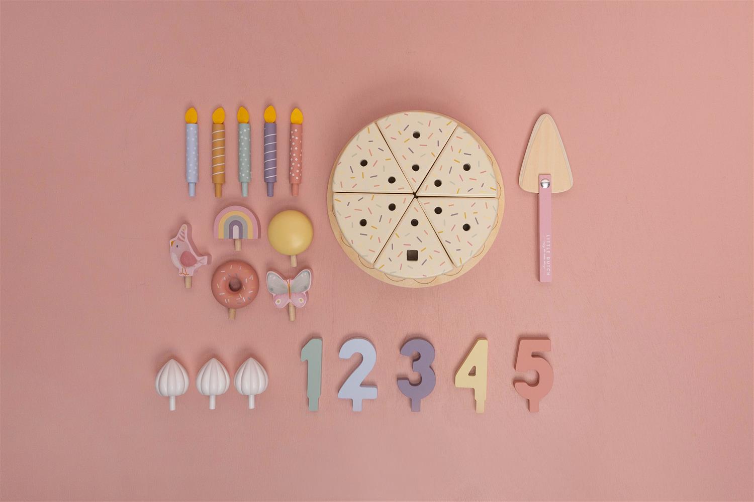 LITTLE DUTCH Bursdagskake,rosa