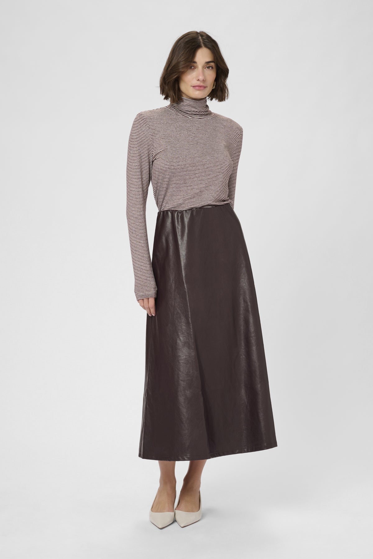 CULTURE Lilli PU Skirt Bordeaux - Farmor Ingvarda