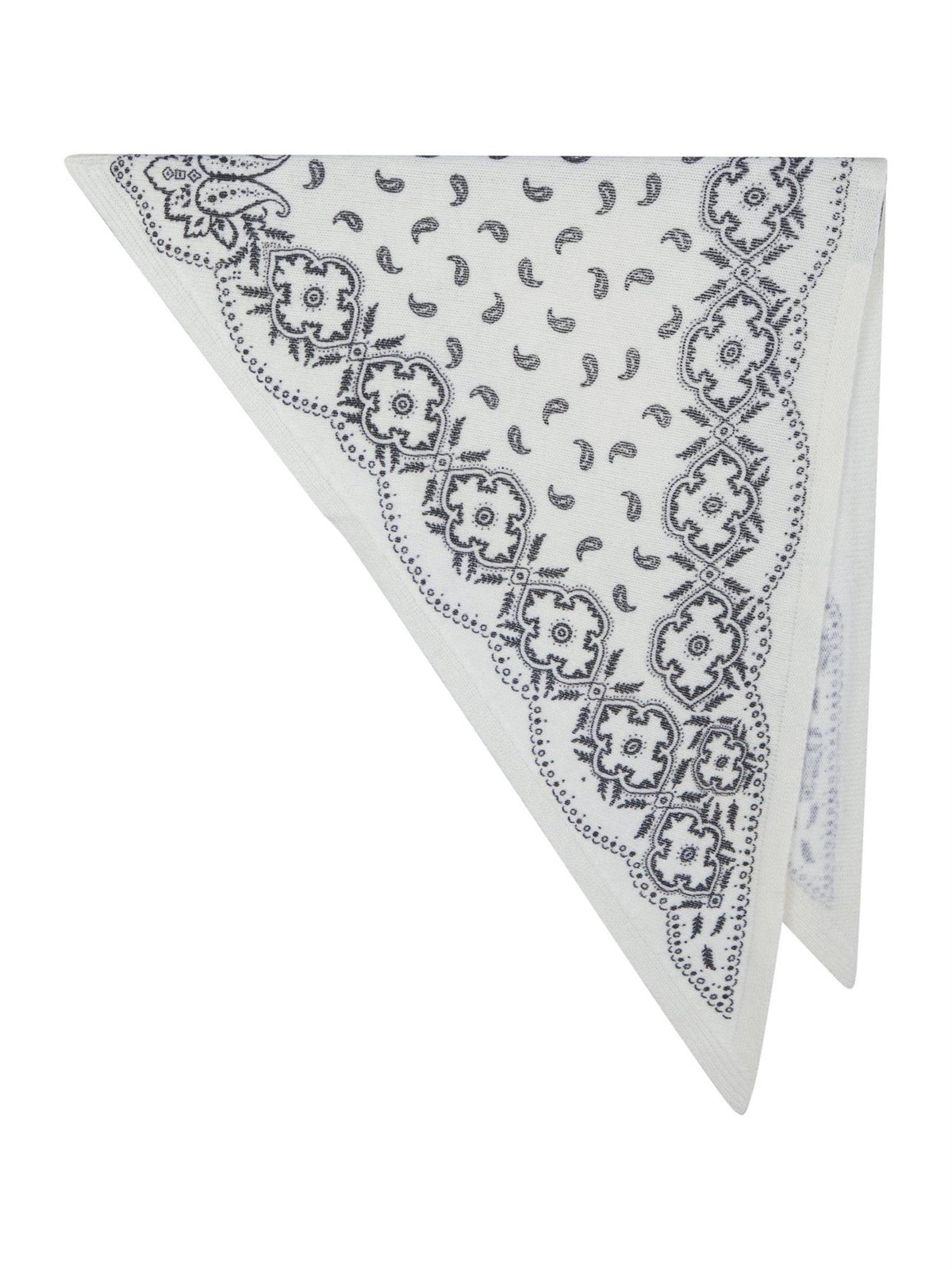 NEO NOIR Lolana Paisley Knit Scarf Off White