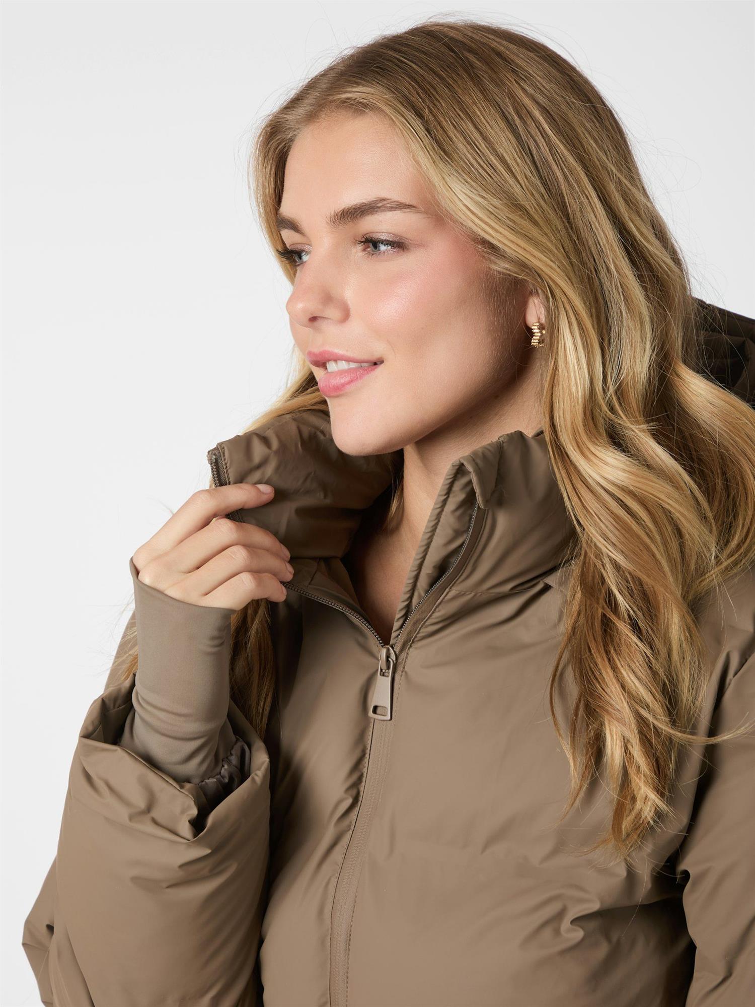 NEO NOIR Fox C Puffer Jacket Dark Taupe