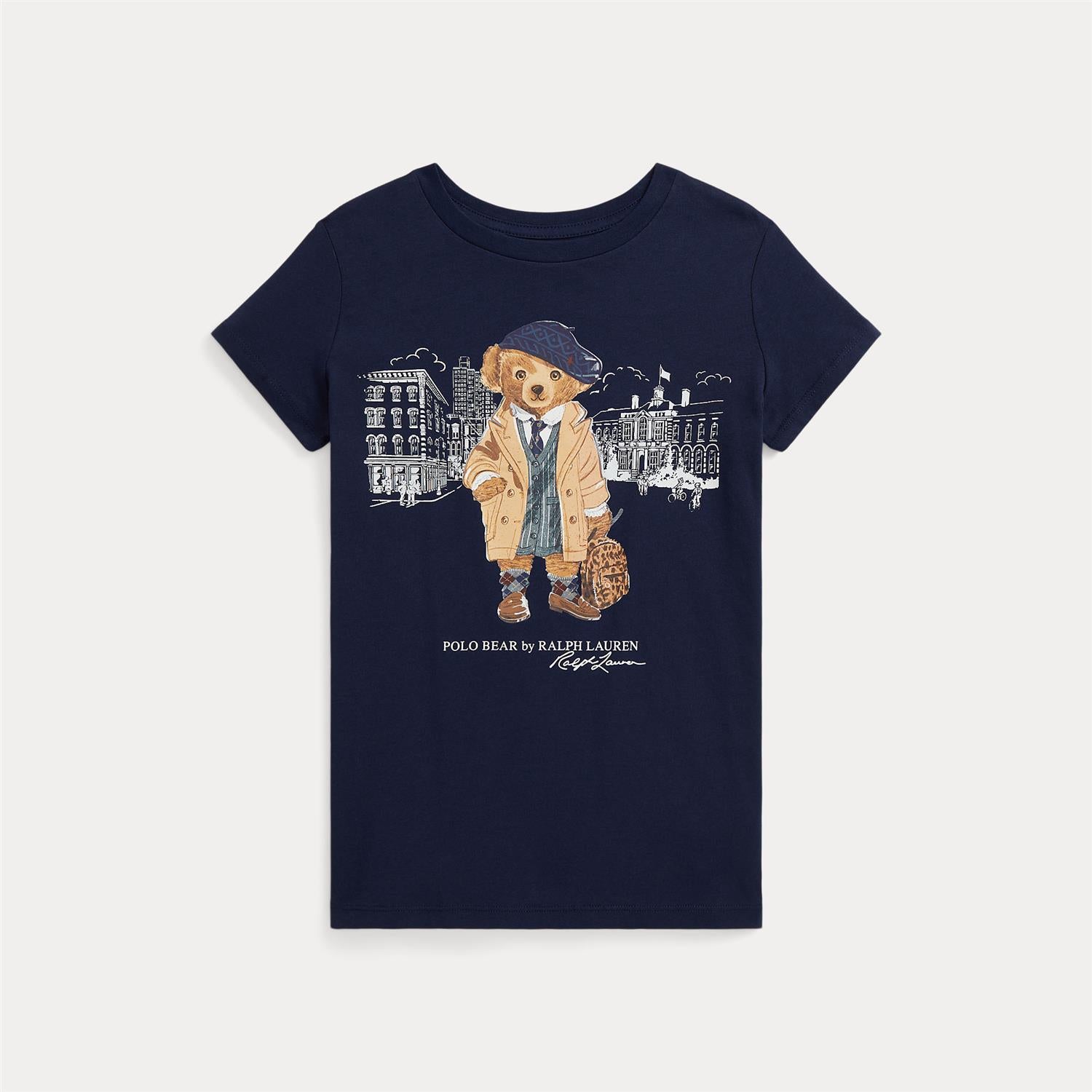 RALPH LAUREN 8-16År T-skjorte Polo Bear,Jente Mørkeblå