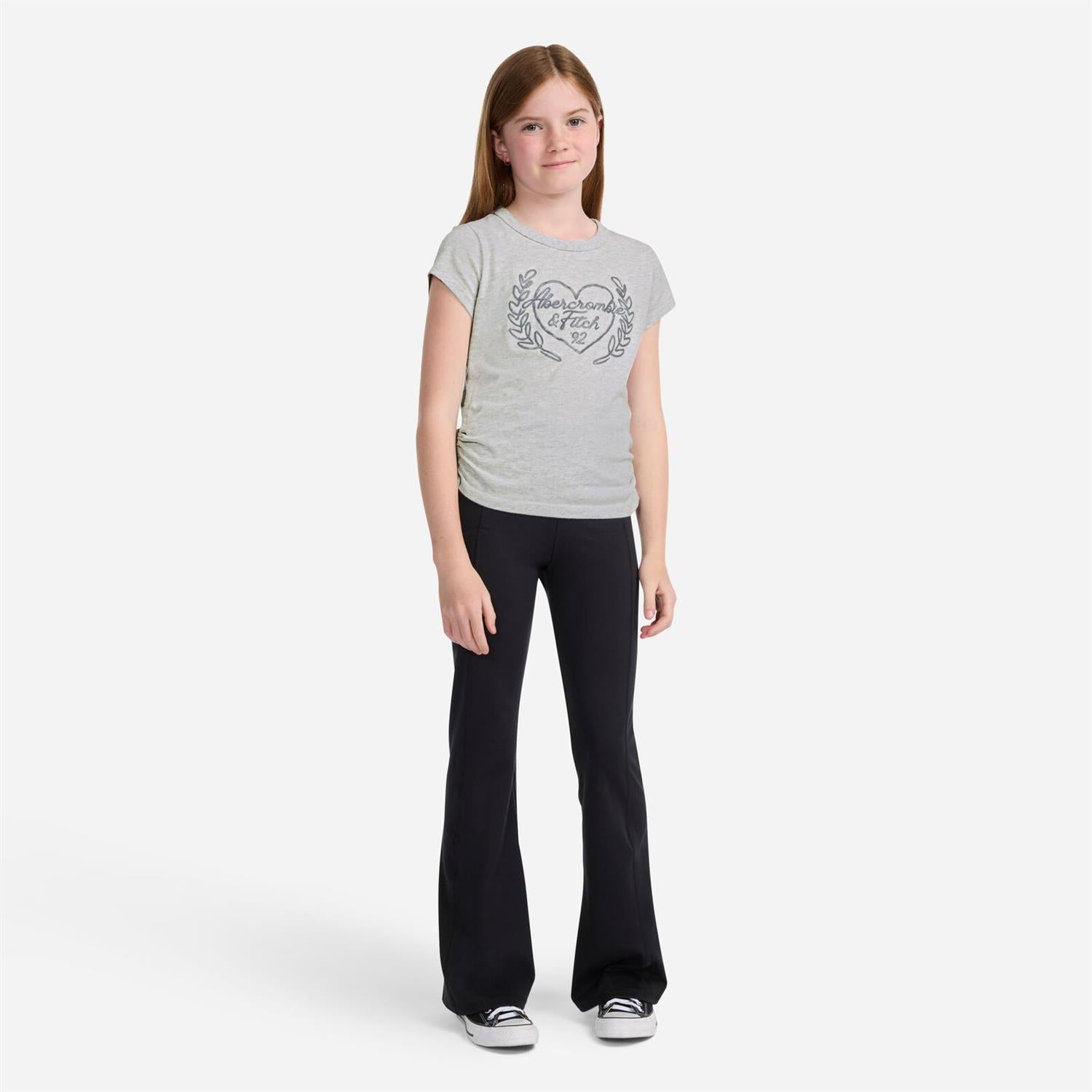 ABERCROMBIE & FITCH T-Skjorte m/logo Lys Grå Melert