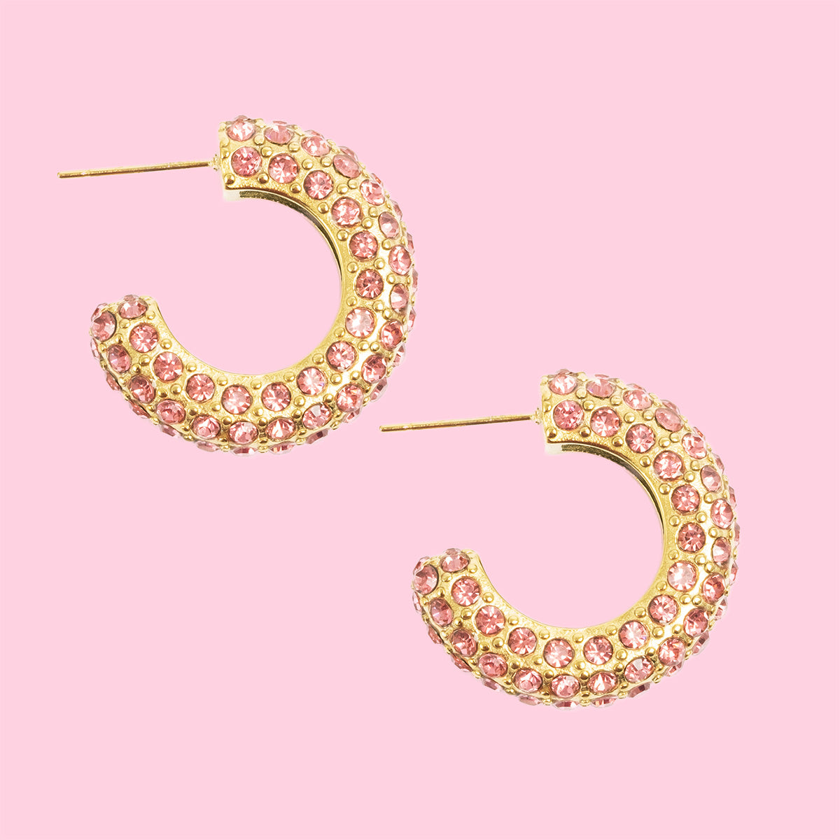 TONE DAMLI by A & C Wynwood Big Creol Hoops Rose Rosa