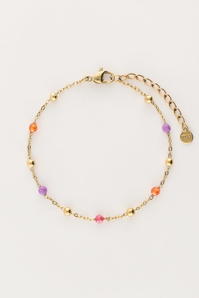 MY JEWELLERY Bracelet with pink and purple beads Gull