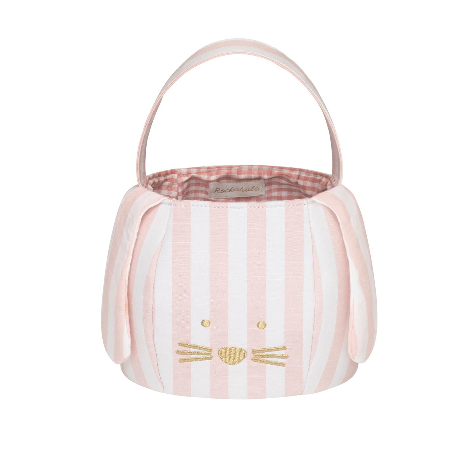 ROCKAHULA Kids Stripy Bunny Bucket Bag Lys Rosa