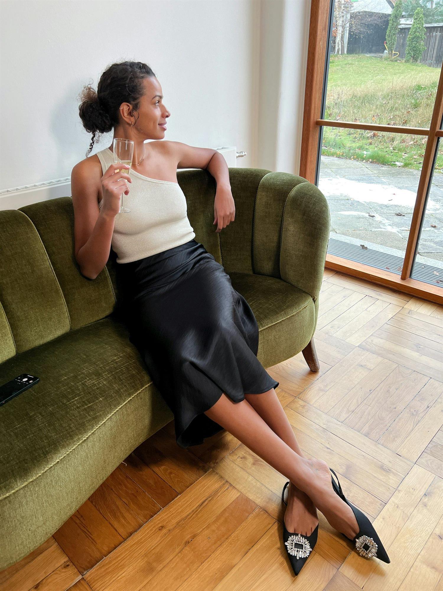 NEO NOIR Bovary Skirt Dark Black