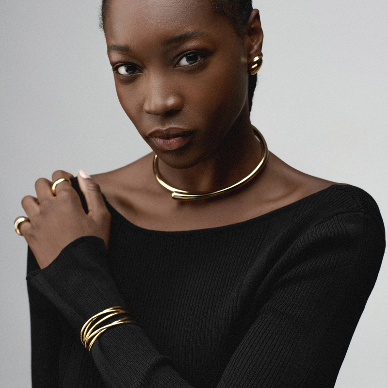 ORELIA Open interlocking cuff Gull