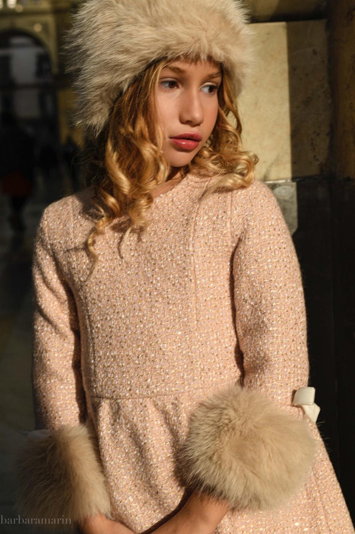 PRINSESSEFIN Kristin Fur Headband Beige