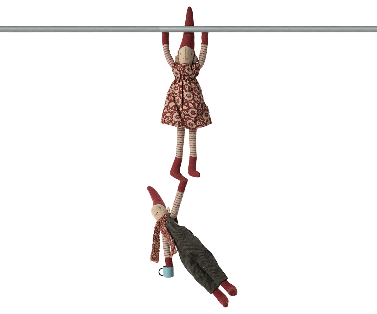 MAILEG Climbing pixy, 26cm,Gutt Rødt skjerf