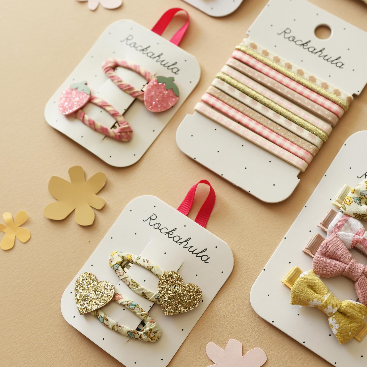 ROCKAHULA Kids Petal Glitter Heart Clips - Farmor Ingvarda