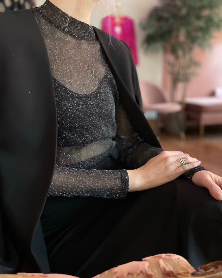 CO´ COUTURE Vola Cape Button Blazer