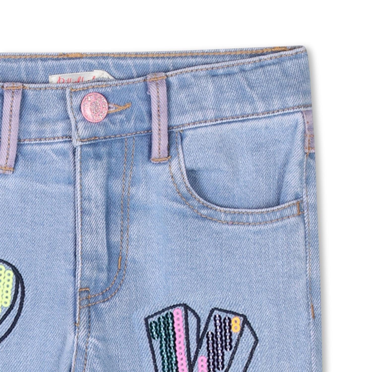 BILLIEBLUSH Jeans m/paljetter,Love Lyseblå