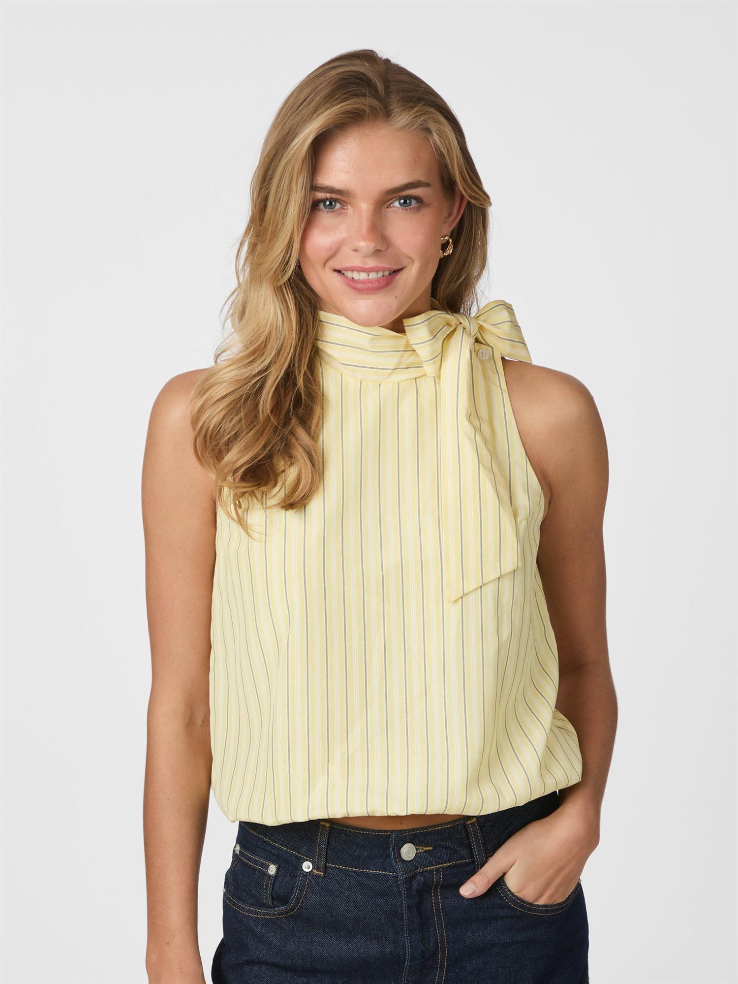 NEO NOIR Veda Stripe Top Light Yellow (PRESALE)