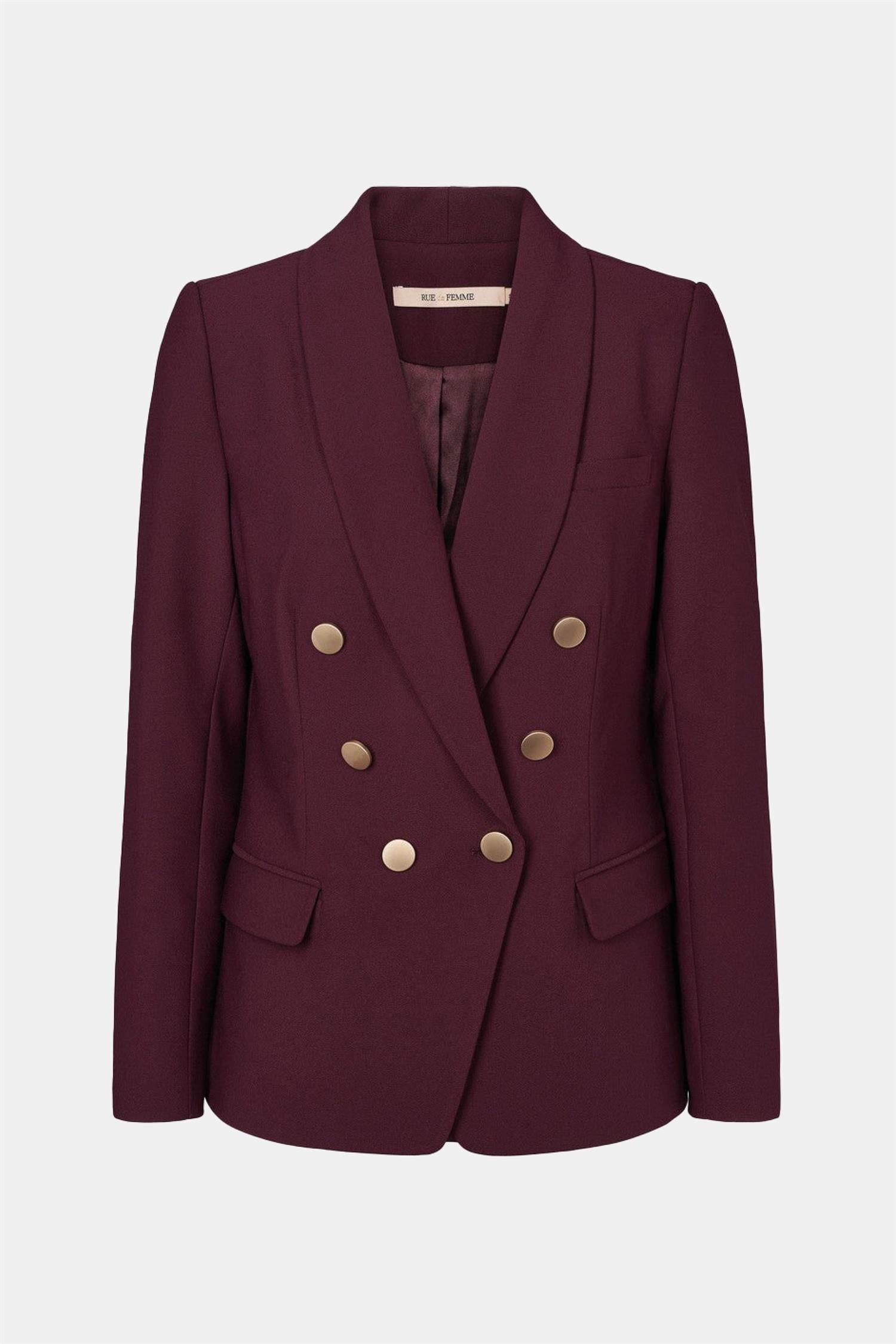 RUE de FEMME Comfy Eloise Blazer Wine - Farmor Ingvarda