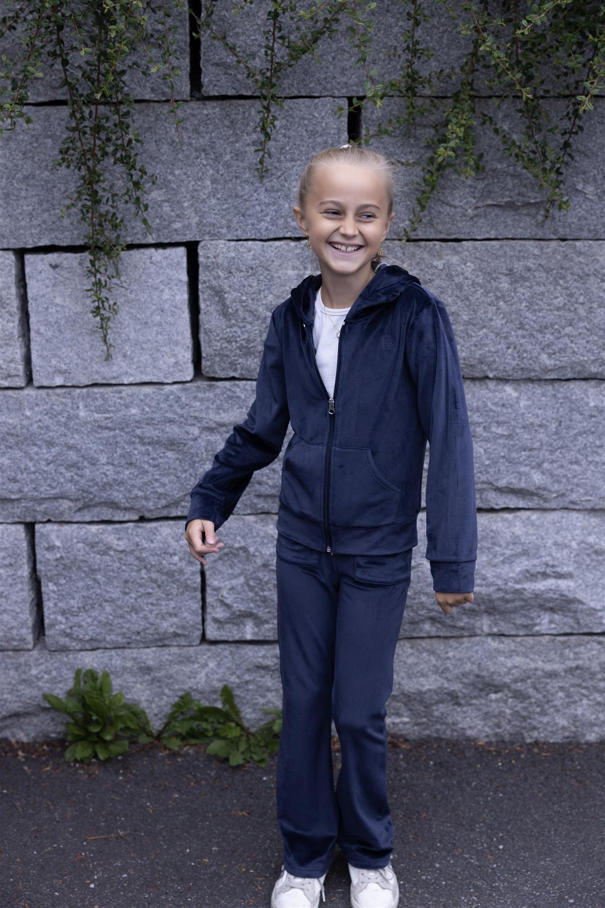VILJE OG VE Hermine Bukse,Velour Deep Navy