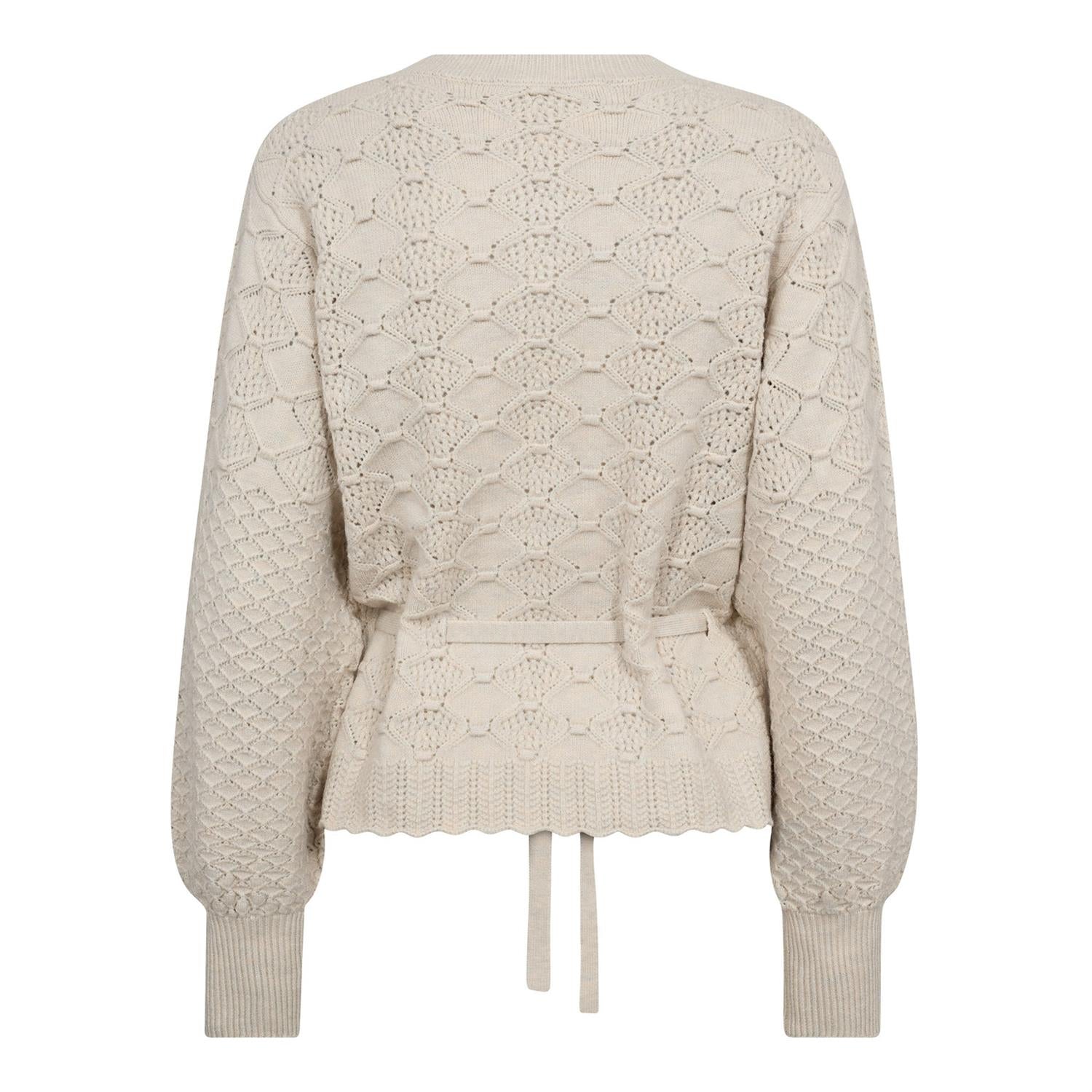CO´ COUTURE Row Pointelle Tie Cardigan