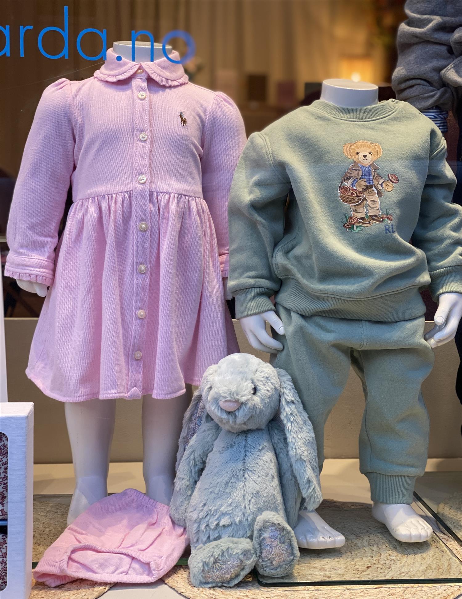 RALPH LAUREN Baby 0-24mnd. Solid Oxford Dress and Bloomer Lys Rosa