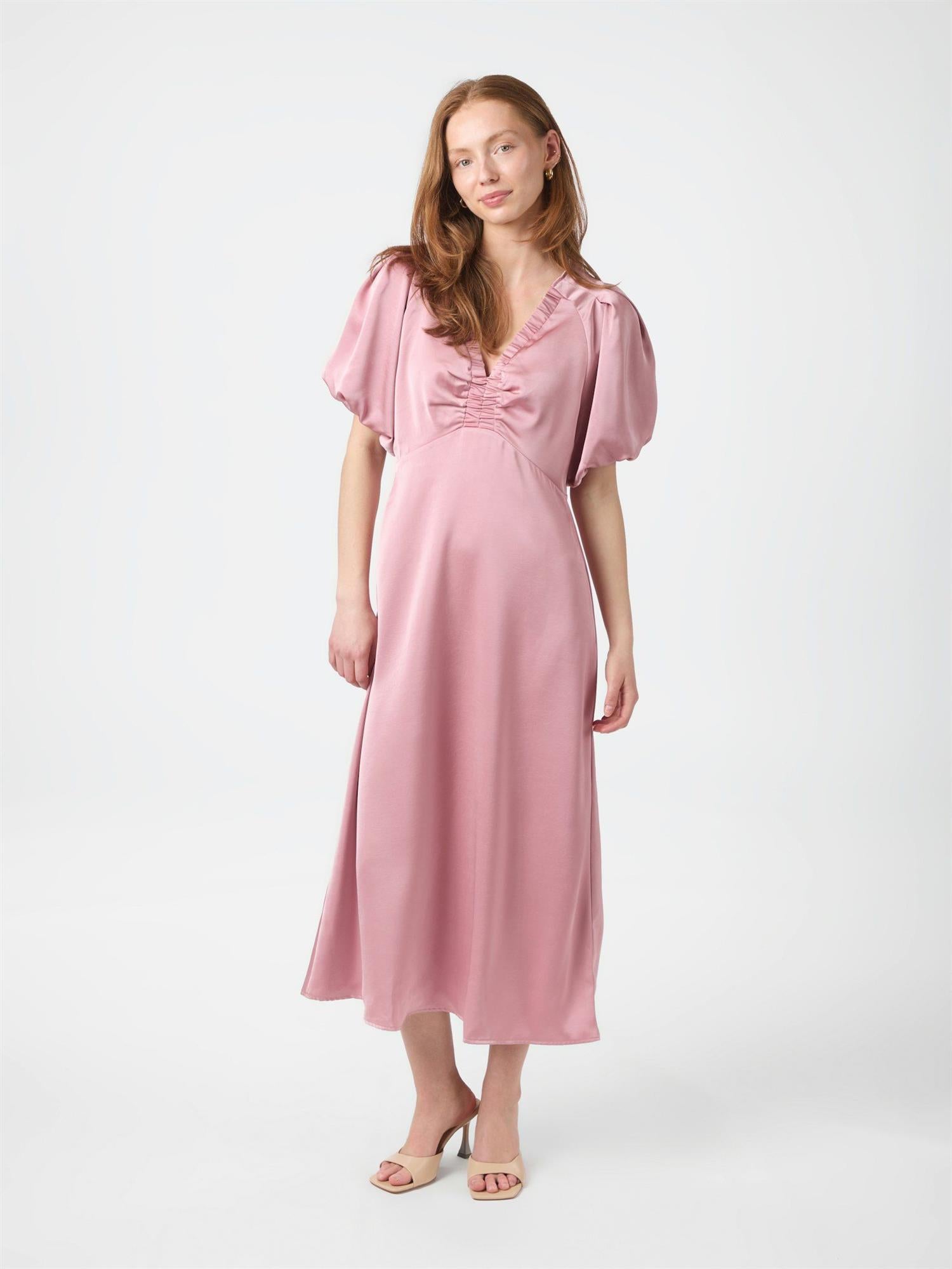 NEO NOIR Illana Heavy Sateen Dress Evening Rose