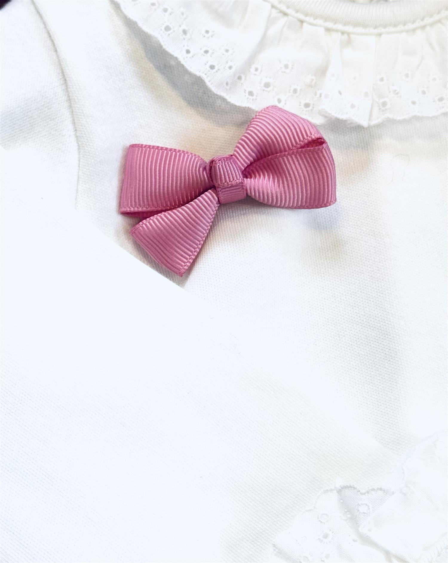 PRINSESSEFIN ASTRID baby hårsløyfe, S 4cm,Wild rose