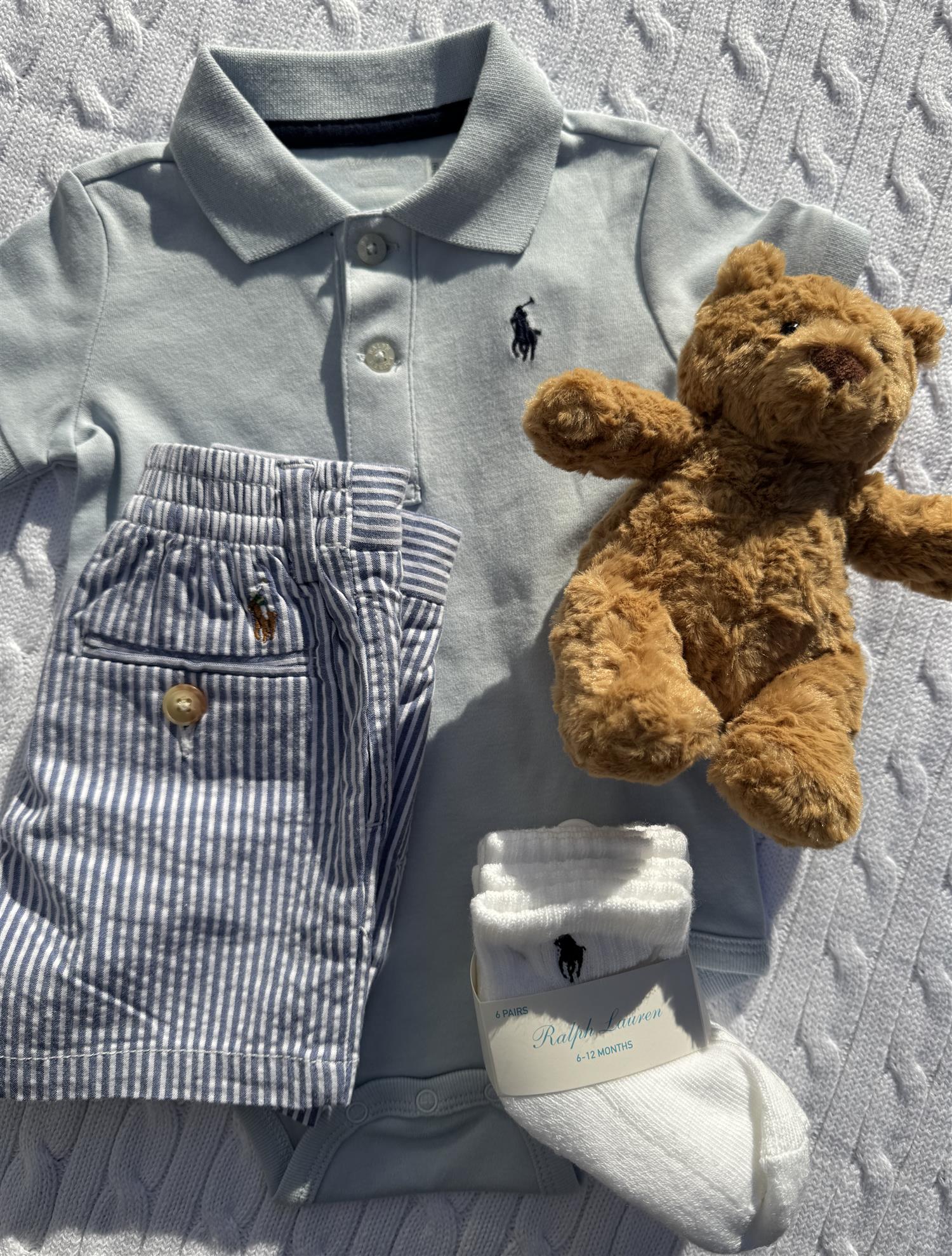 RALPH LAUREN Baby 0-24mnd. Body med kort arm Lyseblå