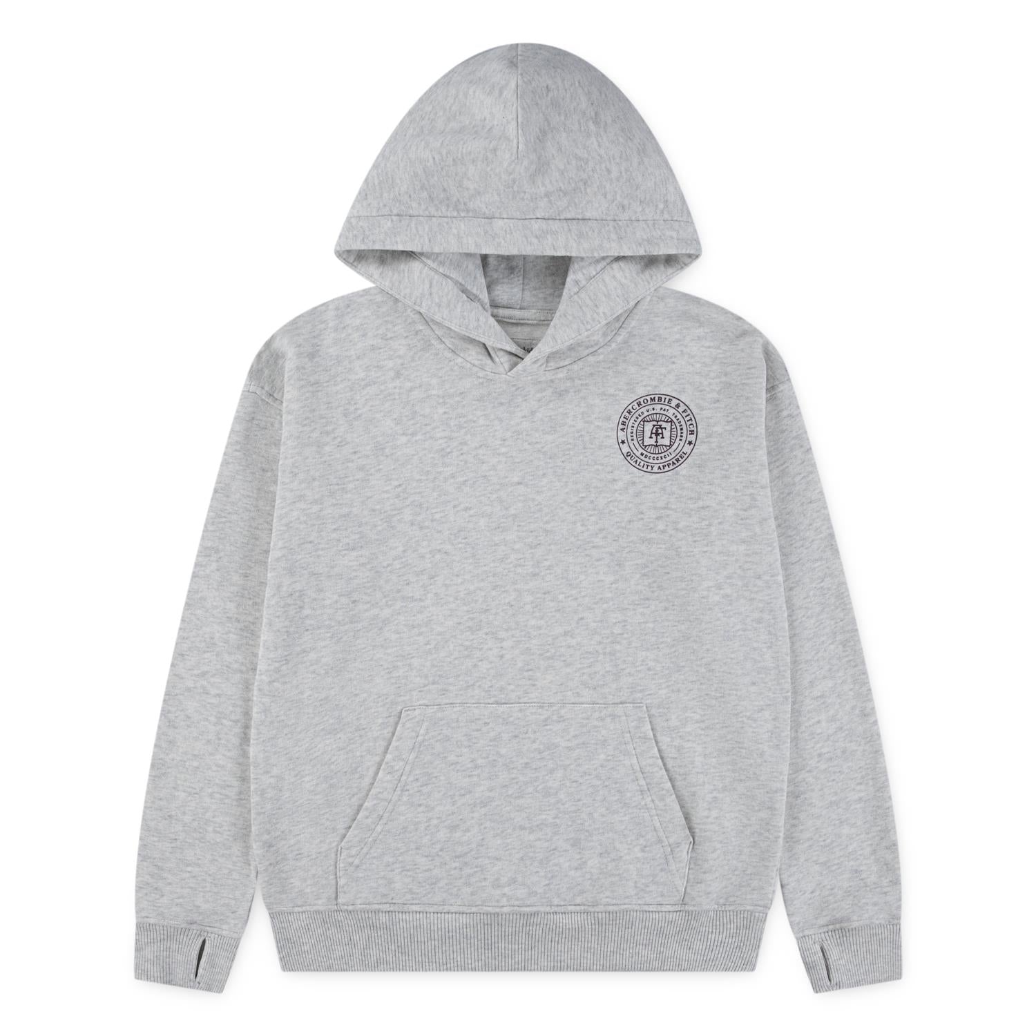 ABERCROMBIE & FITCH Hettegenser m/logo Lys Grå Melert