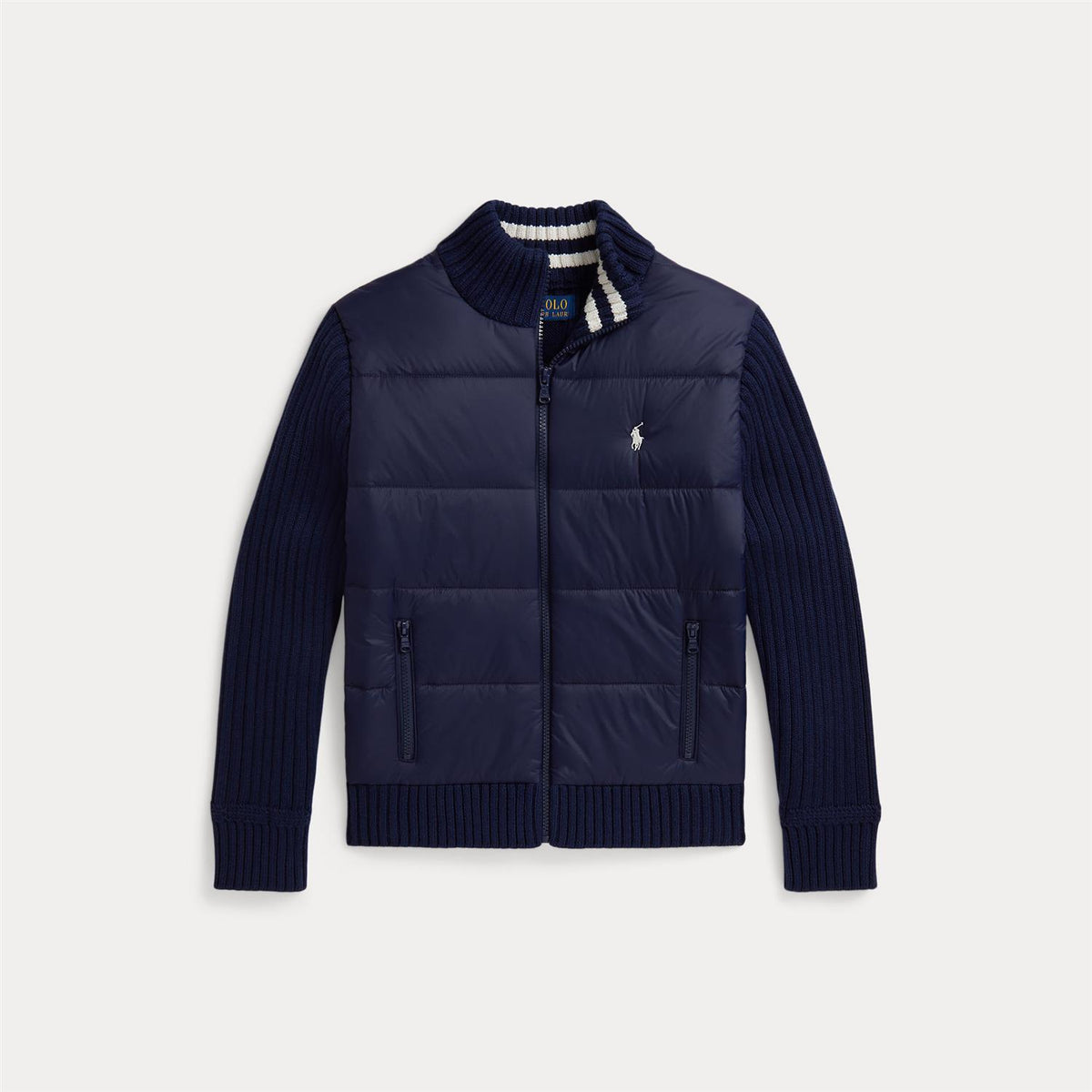 RALPH LAUREN 8-16År Vattert genser med glidelås Mørkeblå