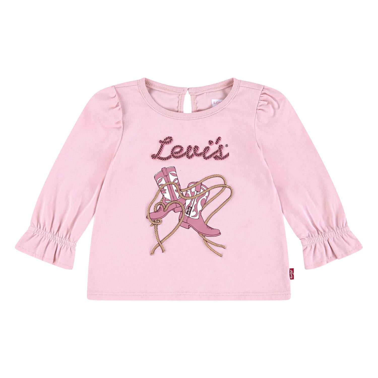 LEVIS 0-3ÅR LS T-Shirt m/rysjer Rosa