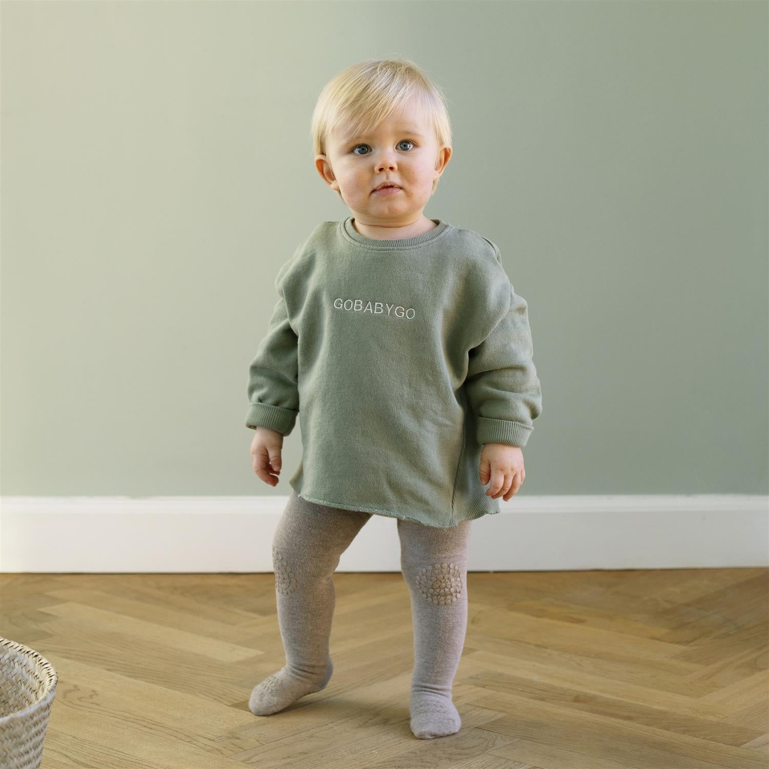 GOBABYGO Strømpebukse m/antiskli,Bambus Sand