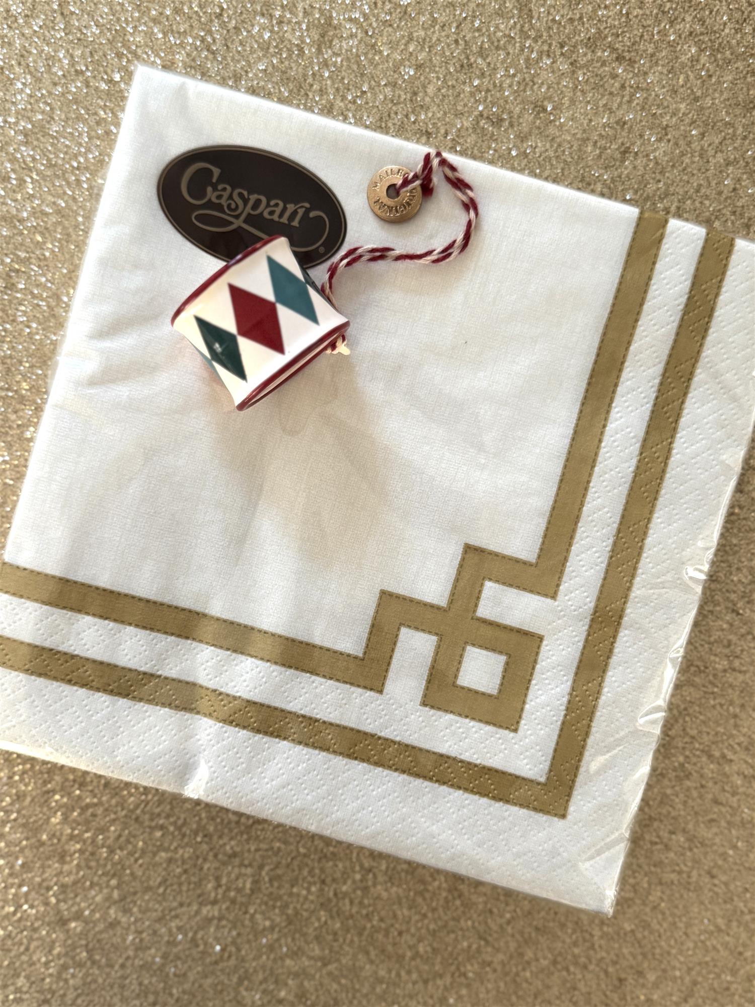 CASPARI Servietter,Rive gauche Hvit/Gull