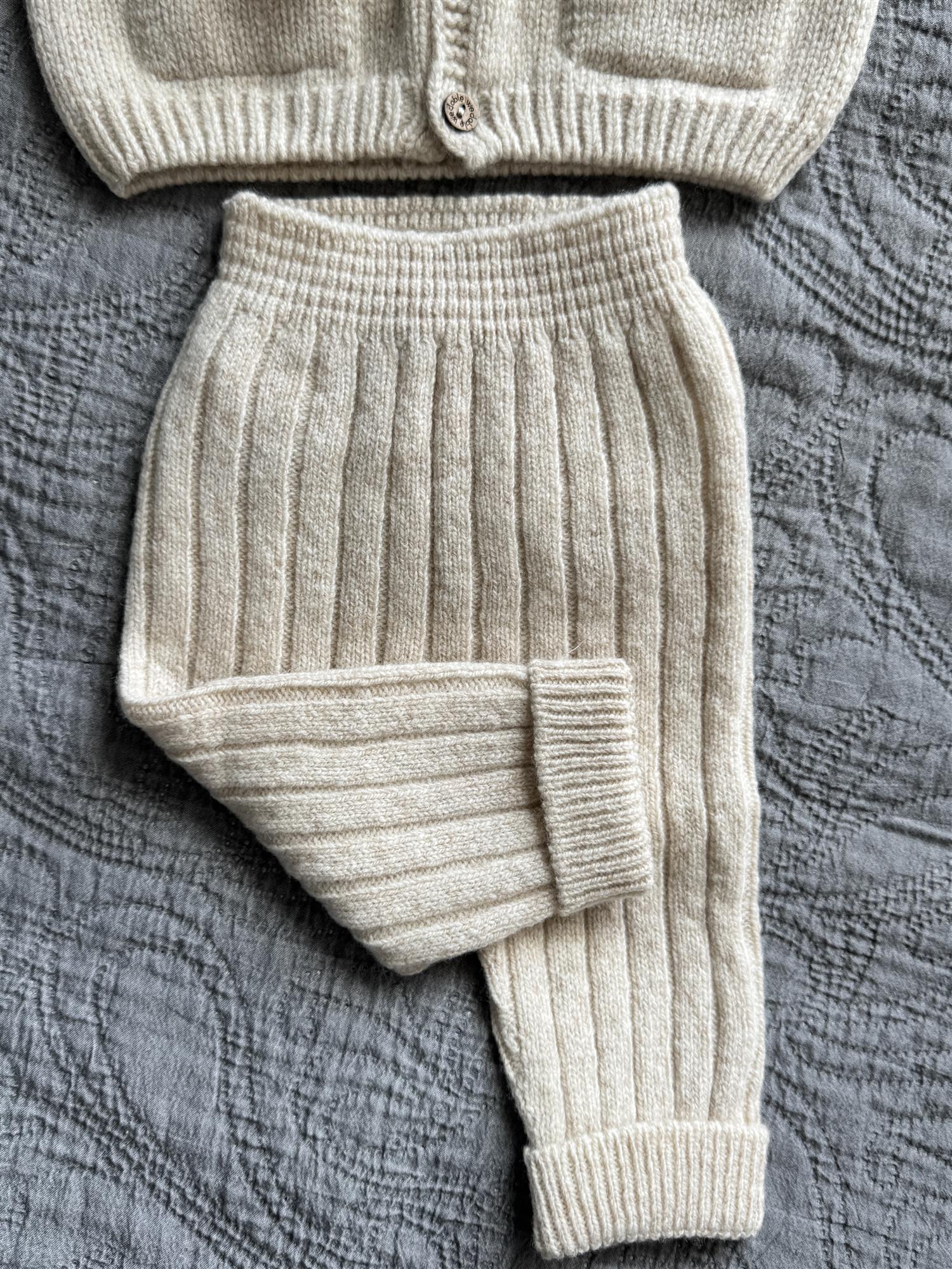 WEDOBLE Strikket Bukse Ribb,Ull Beige Melert