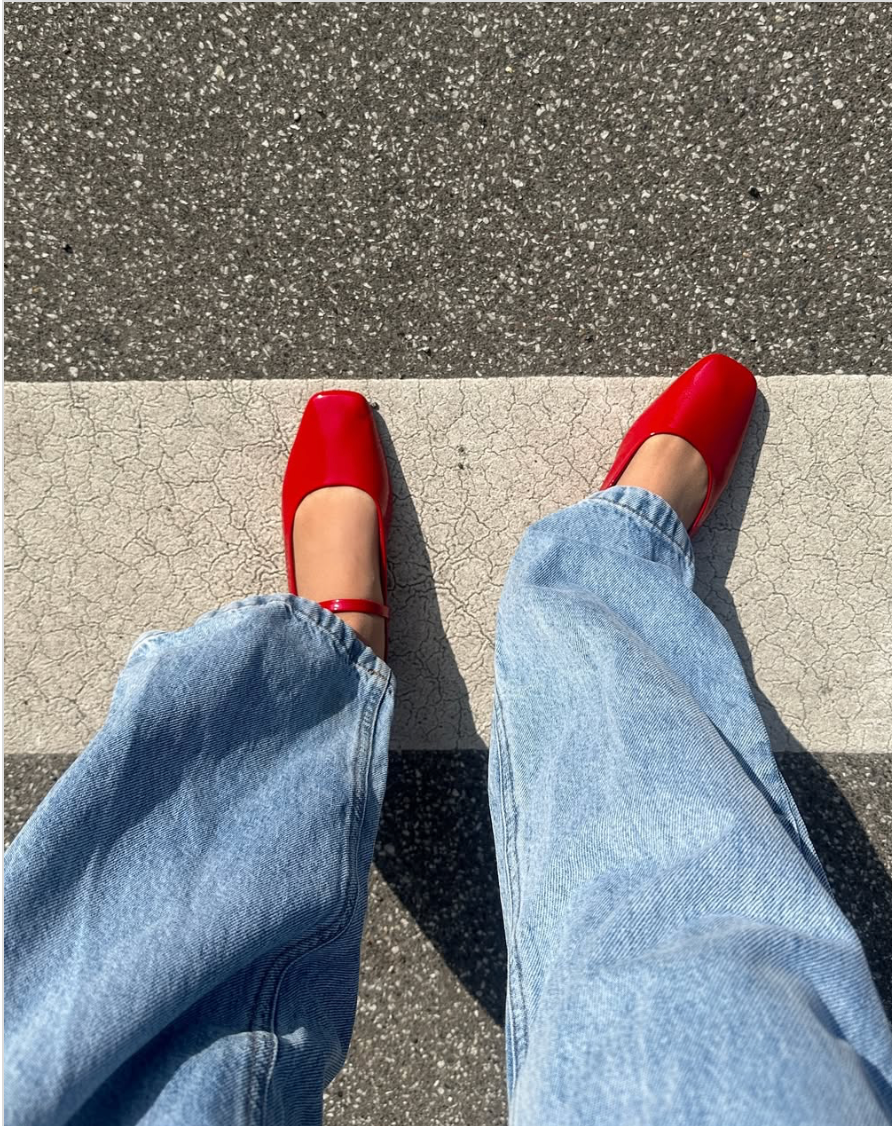 COPENHAGEN SHOES All For Love-Patent Ballerina Rød