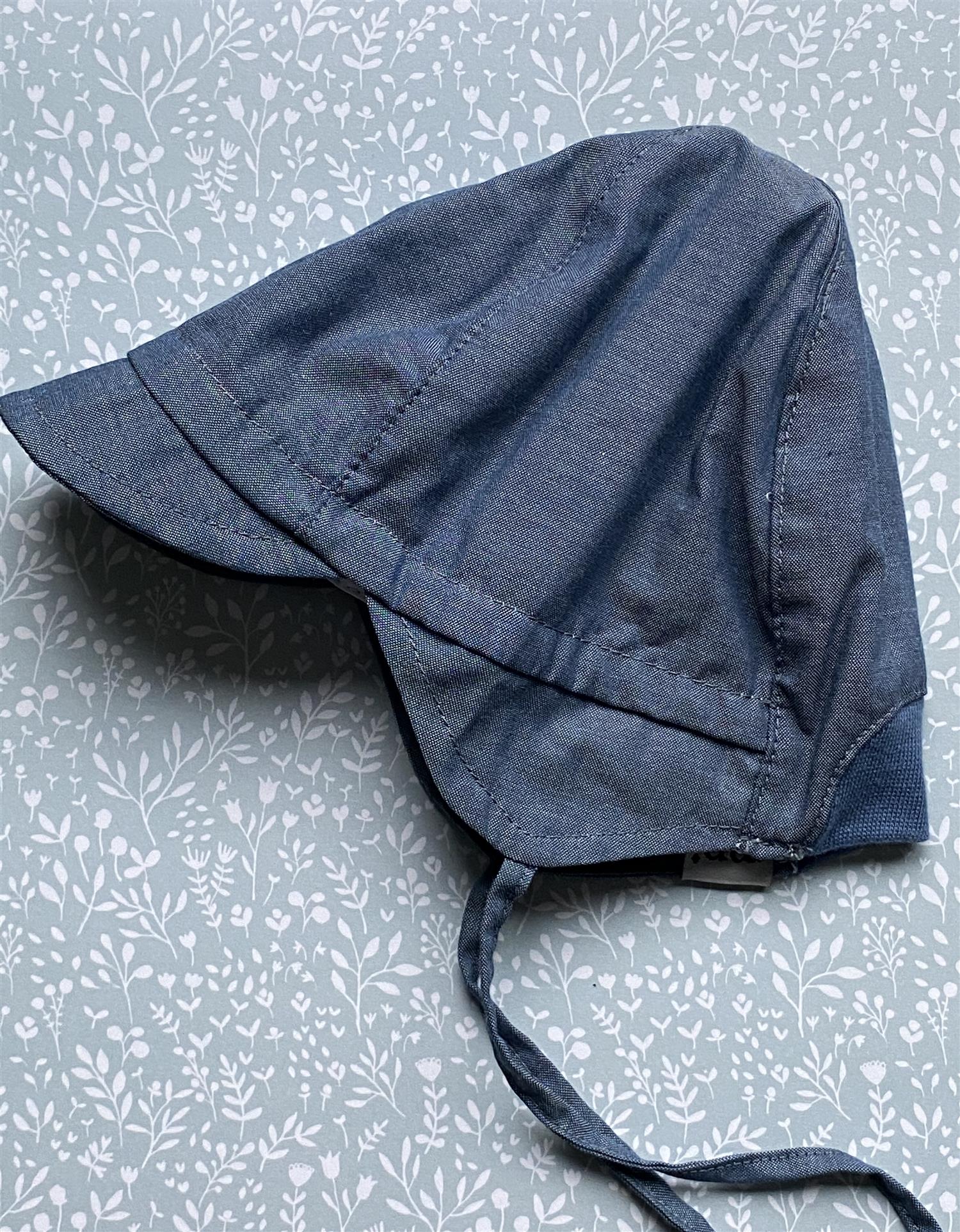 MP, LUER Matti bonnet with cap Gråblå - Farmor Ingvarda