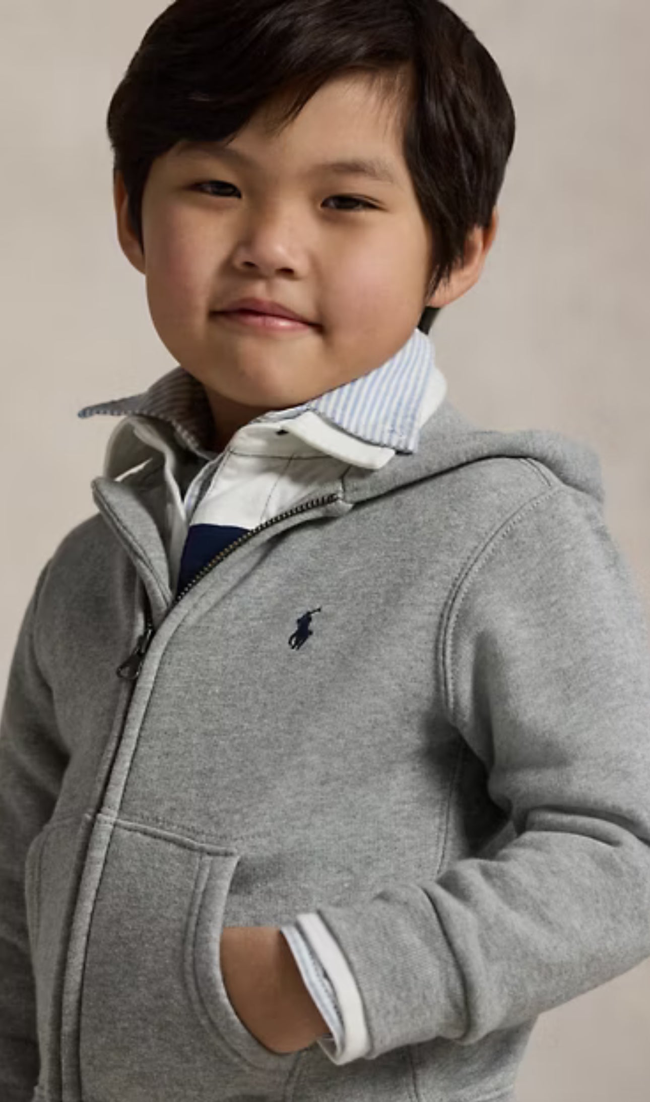 RALPH LAUREN 2-7År Full Zip Hoodie,2-7år Grå