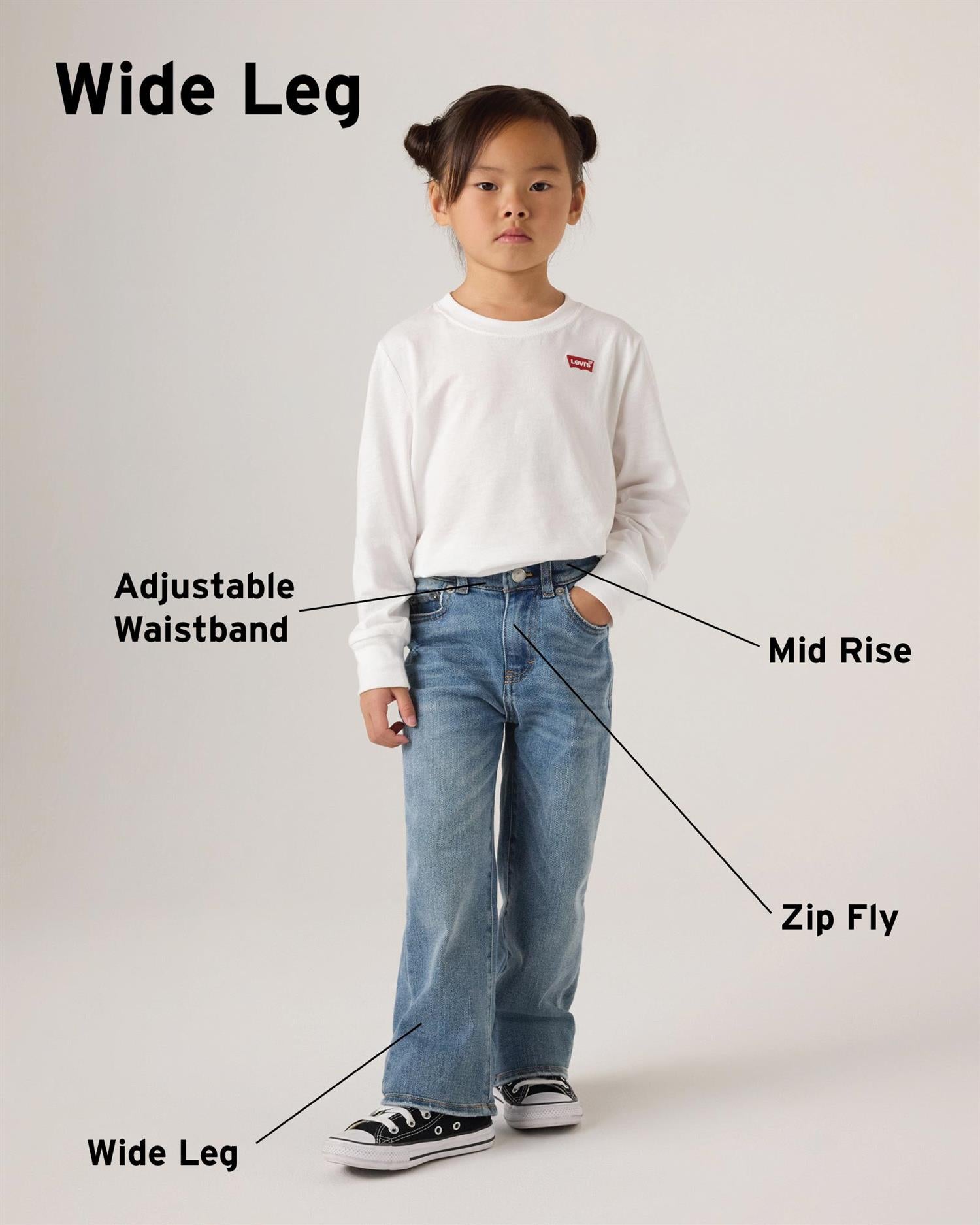 LEVIS Wide Leg - Stretch,Jente Lys Dongeri