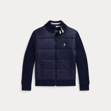 RALPH LAUREN 8-16År Vattert genser med glidelås Mørkeblå