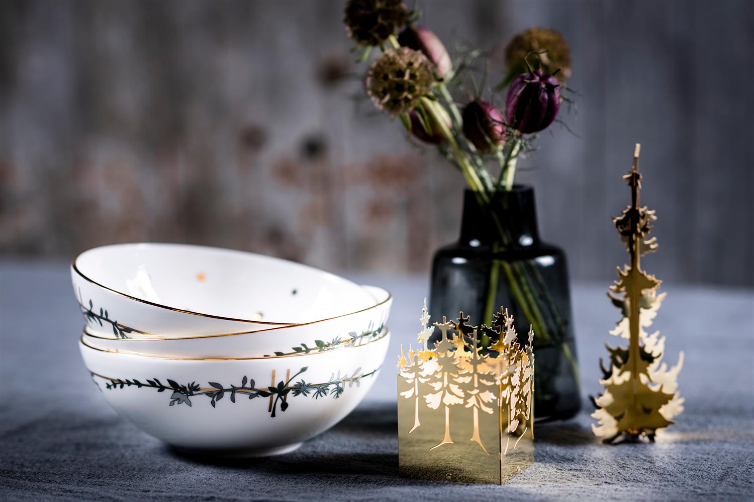 JETTE FRÖLICH Lysholder,Vinterskog Gull